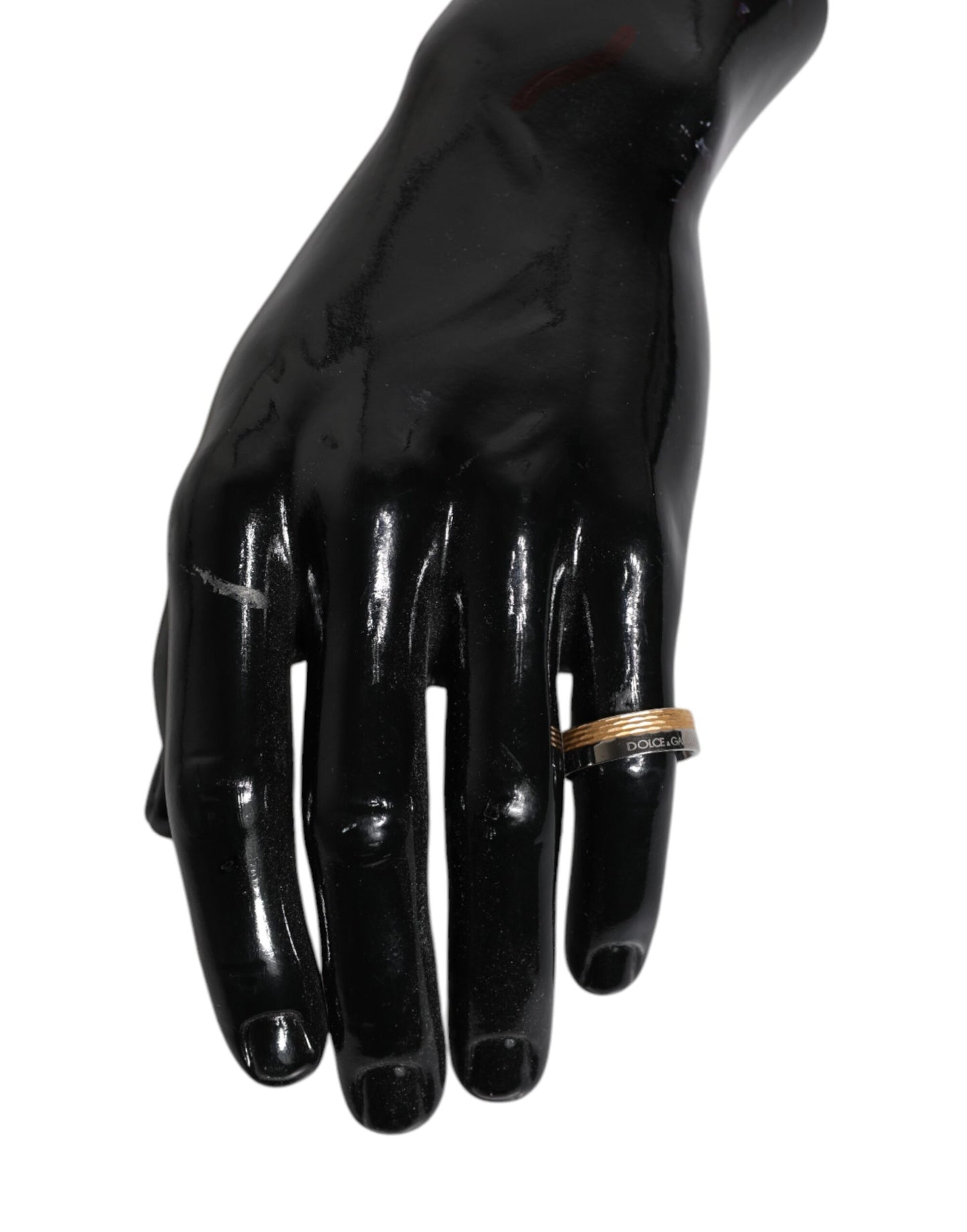 Dolce & Gabbana Gold-Silber-Ton Echtmessing DG Logo Ring