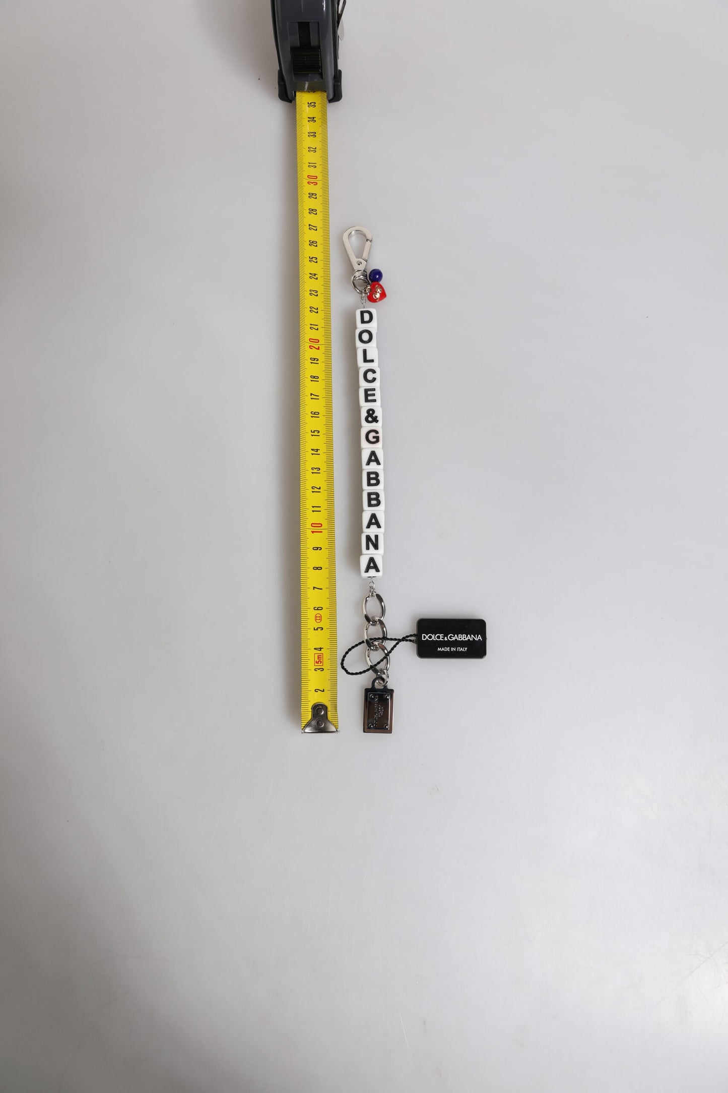 Dolce & Gabbana Silber Messing Kette Würfel Logo verschönert Charme Armband
