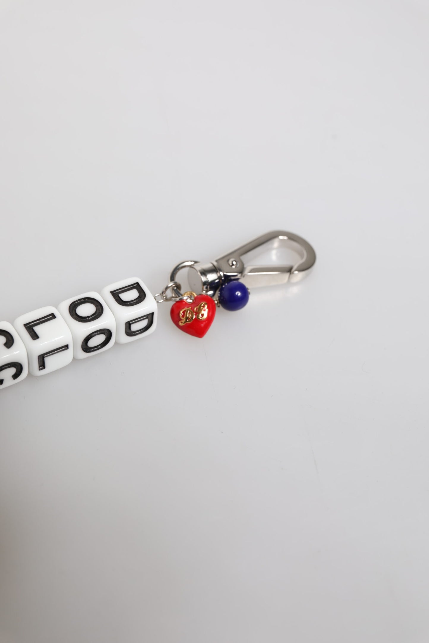 Dolce & Gabbana Silber Messing Kette Würfel Logo verschönert Charme Armband