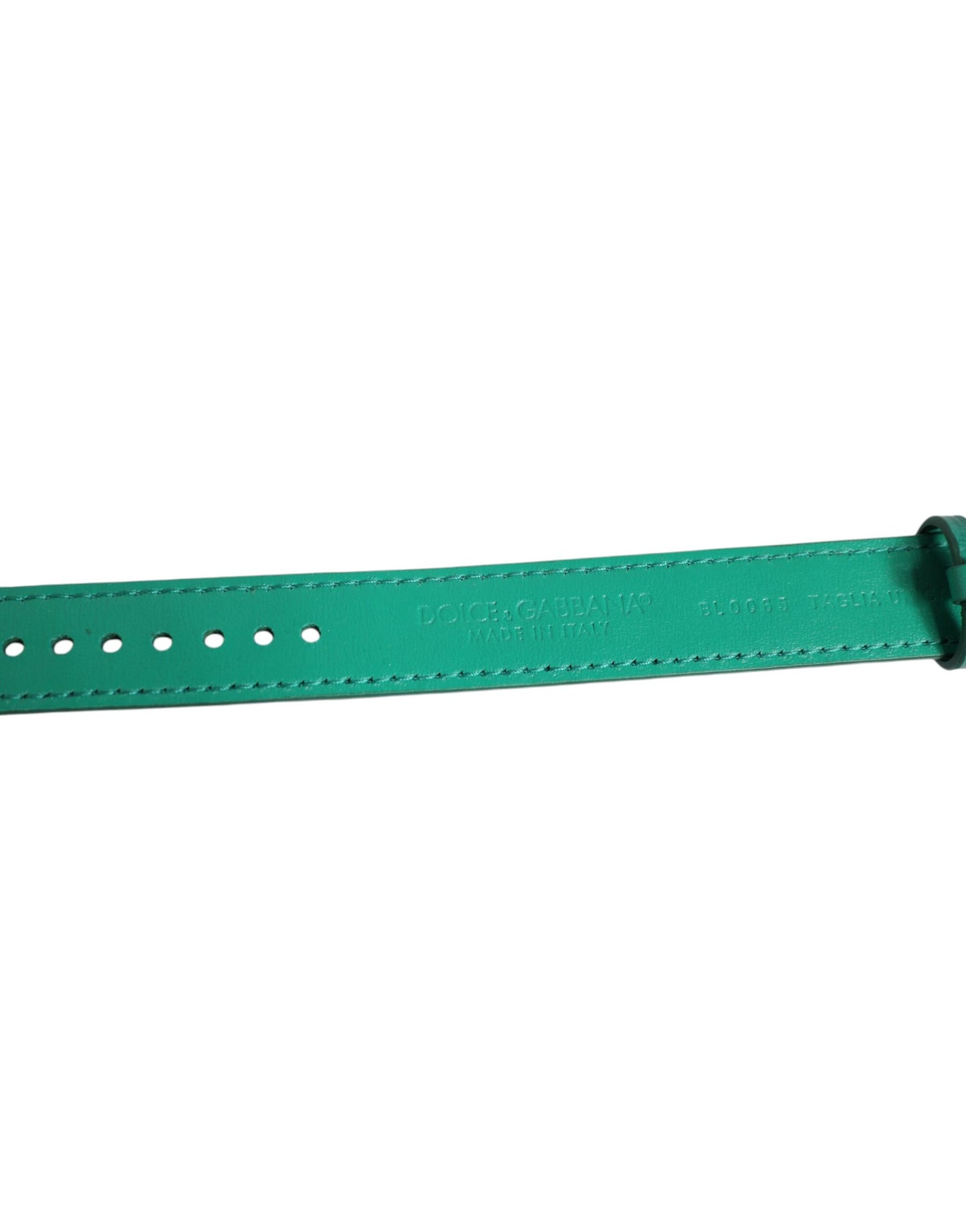 Dolce & Gabbana Grünes exotisches Leder mit goldfarbener Metallschnalle Armband