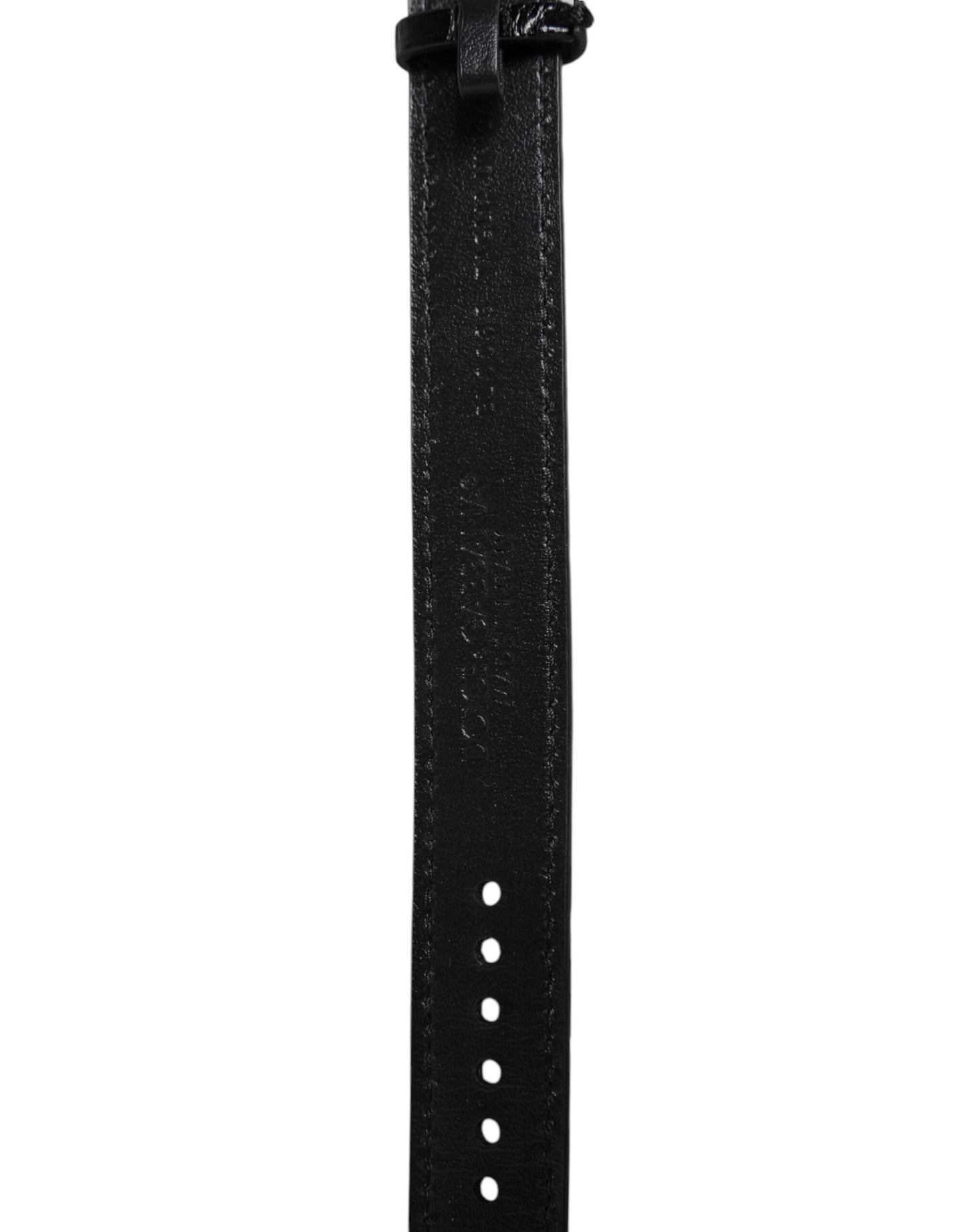 Dolce & Gabbana Schwarzes Exotenleder mit goldfarbener Metallschnalle Armband