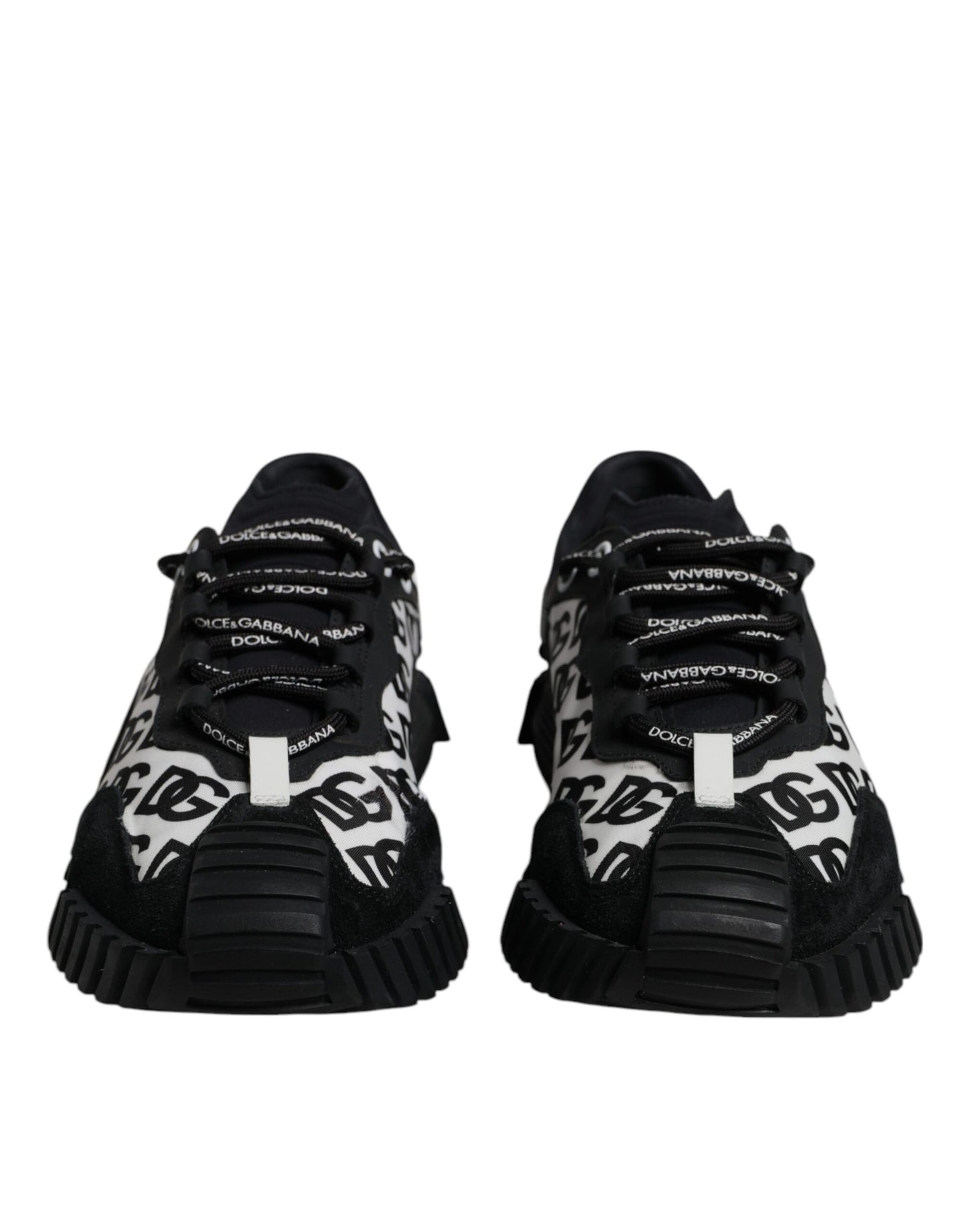 Dolce & Gabbana Schwarz Logo Lace Up Low Top NS1 Turnschuhe Schuhe