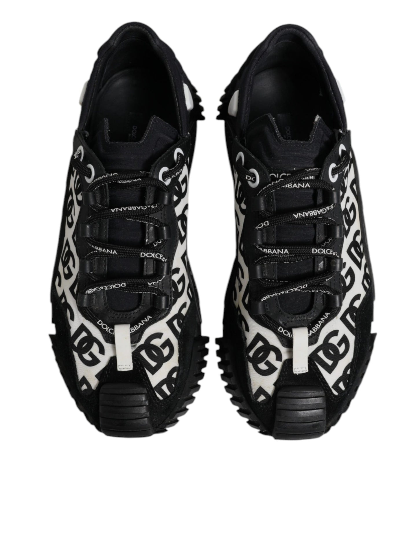 Dolce & Gabbana Schwarz Logo Lace Up Low Top NS1 Turnschuhe Schuhe