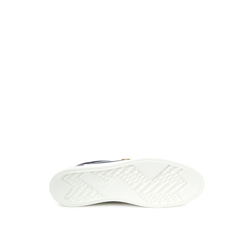 Roberto Cavalli Blue Leather Sneakers