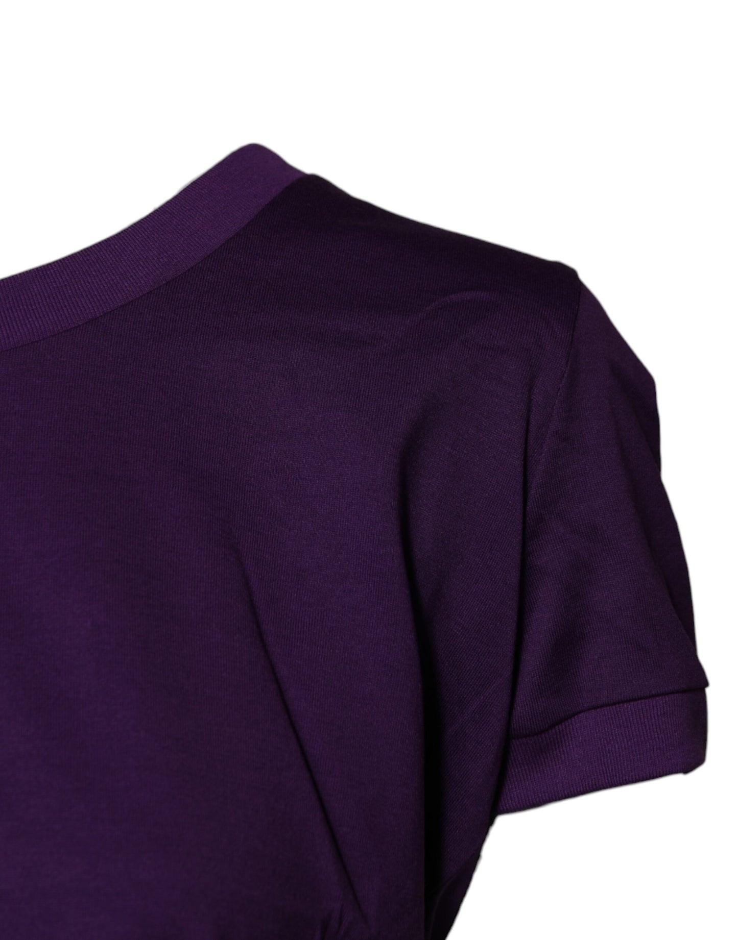 Dolce & Gabbana Violettes Baumwoll-T-Shirt mit Rundhalsausschnitt und kurzen Ärmeln