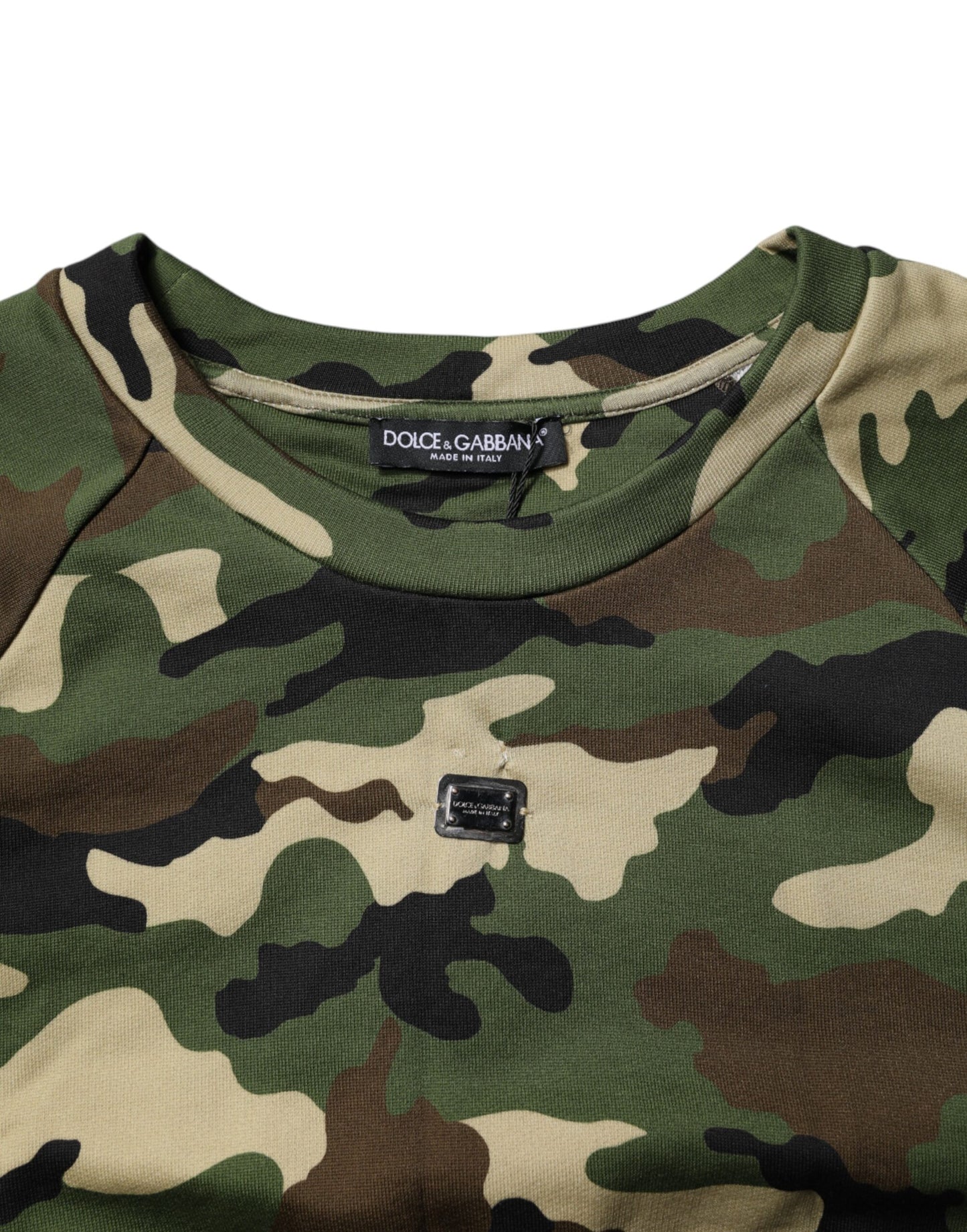 Dolce & Gabbana Multicolor Camou Sweatshirt Pullover mit Kragen