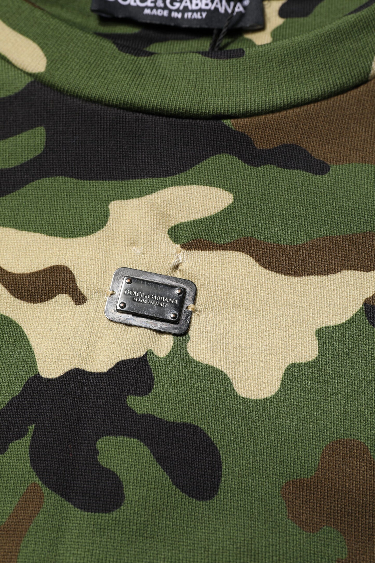 Dolce & Gabbana Multicolor Camou Sweatshirt Pullover mit Kragen