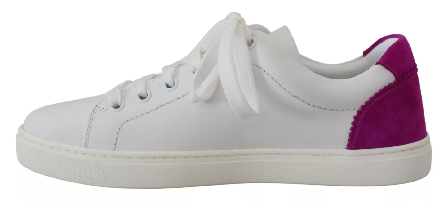 Dolce & Gabbana Weiß Klassische Turnschuhe Frauen Leder Schuhe