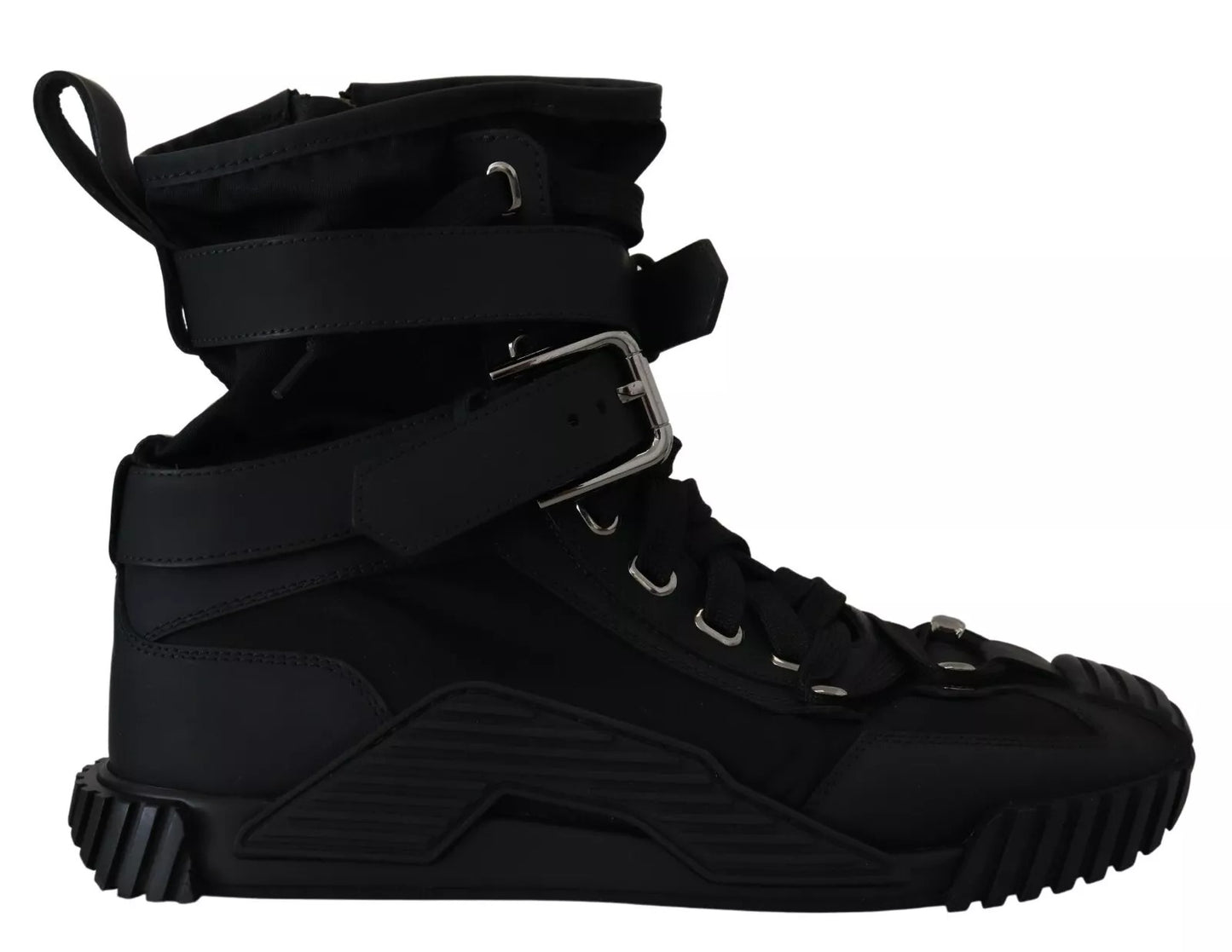 Dolce & Gabbana Schwarz Nylon High Top Sorrento Turnschuhe Schuhe