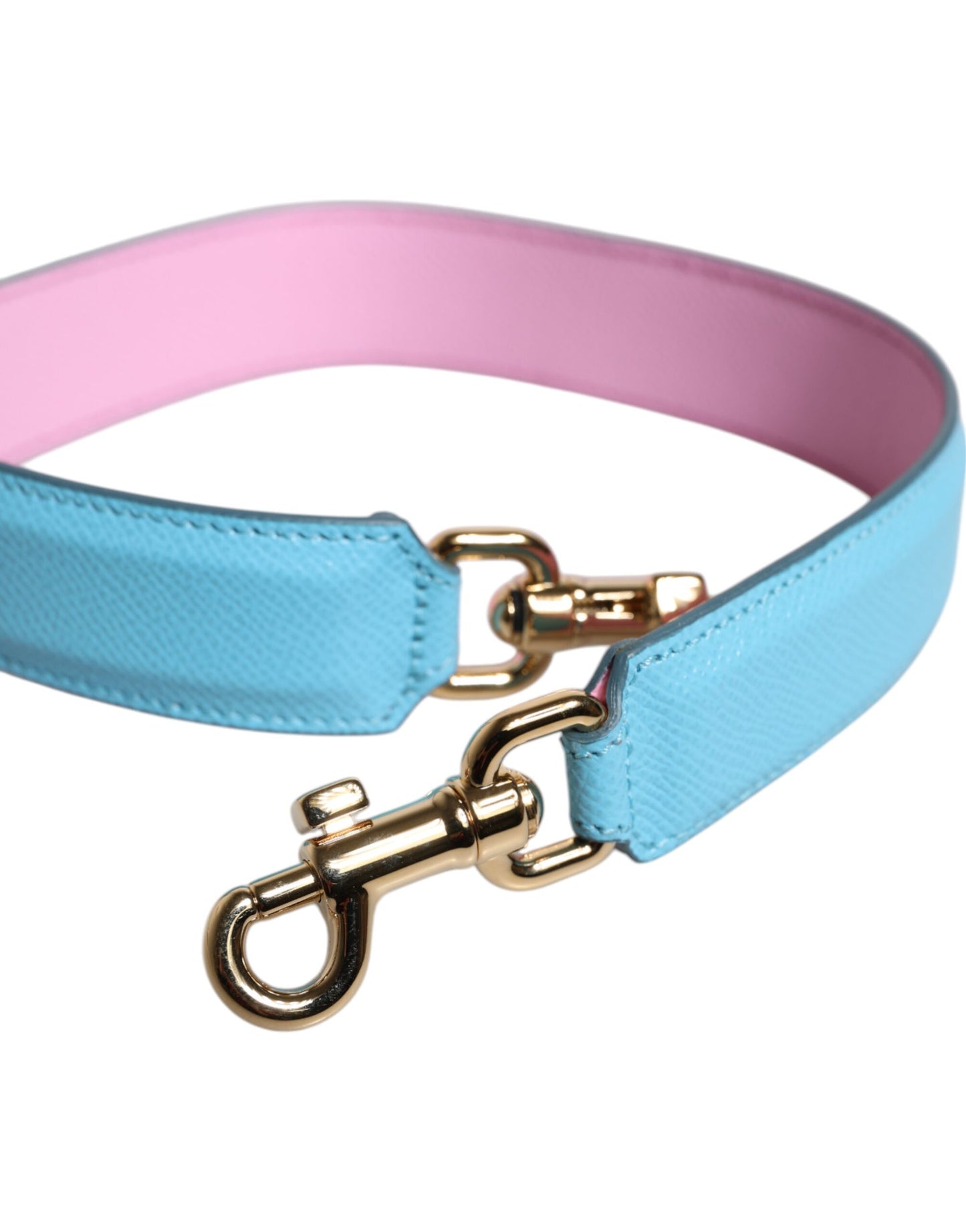 Dolce & Gabbana Pinke blaue Ledertasche mit Griff und Schulterriemen
