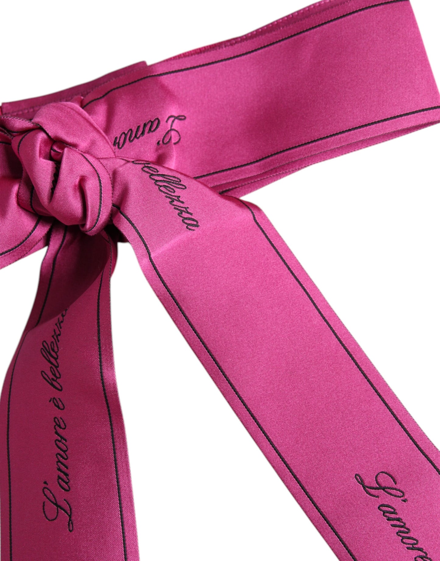 Dolce & Gabbana Rosa Taille Band Breite Schleife Logo Gürtel