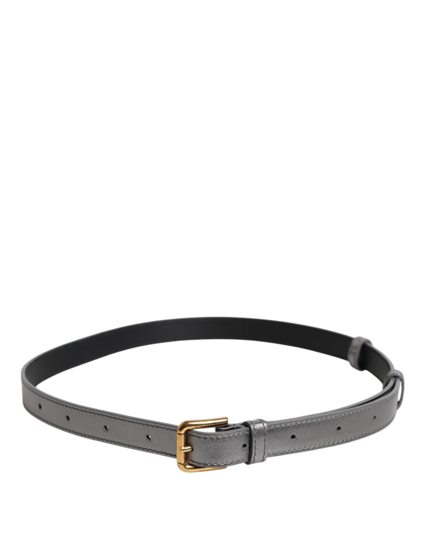Dolce & Gabbana Silberne Logo-Gravur Metall Gürtelschnalle