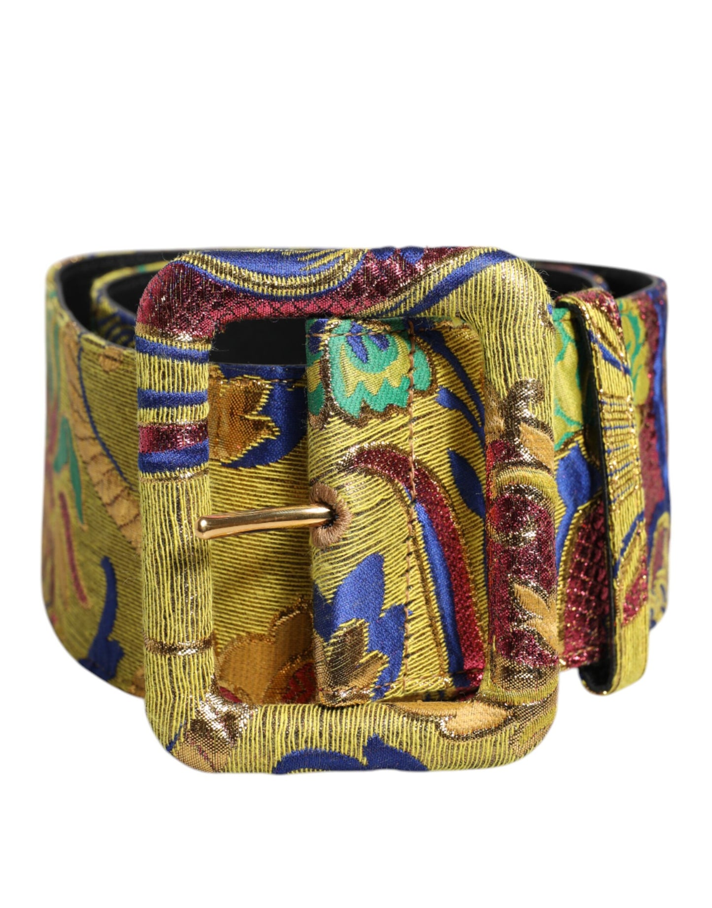 Dolce & Gabbana Multicolor Floral Jacquard Breiter Taillengürtel