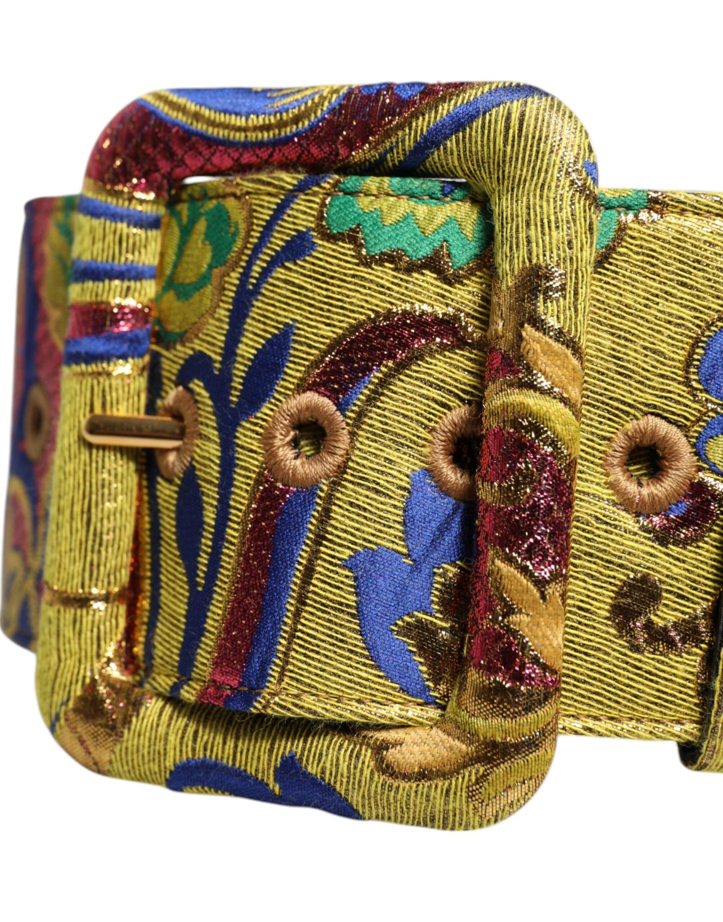 Dolce & Gabbana Multicolor Floral Jacquard Breiter Taillengürtel