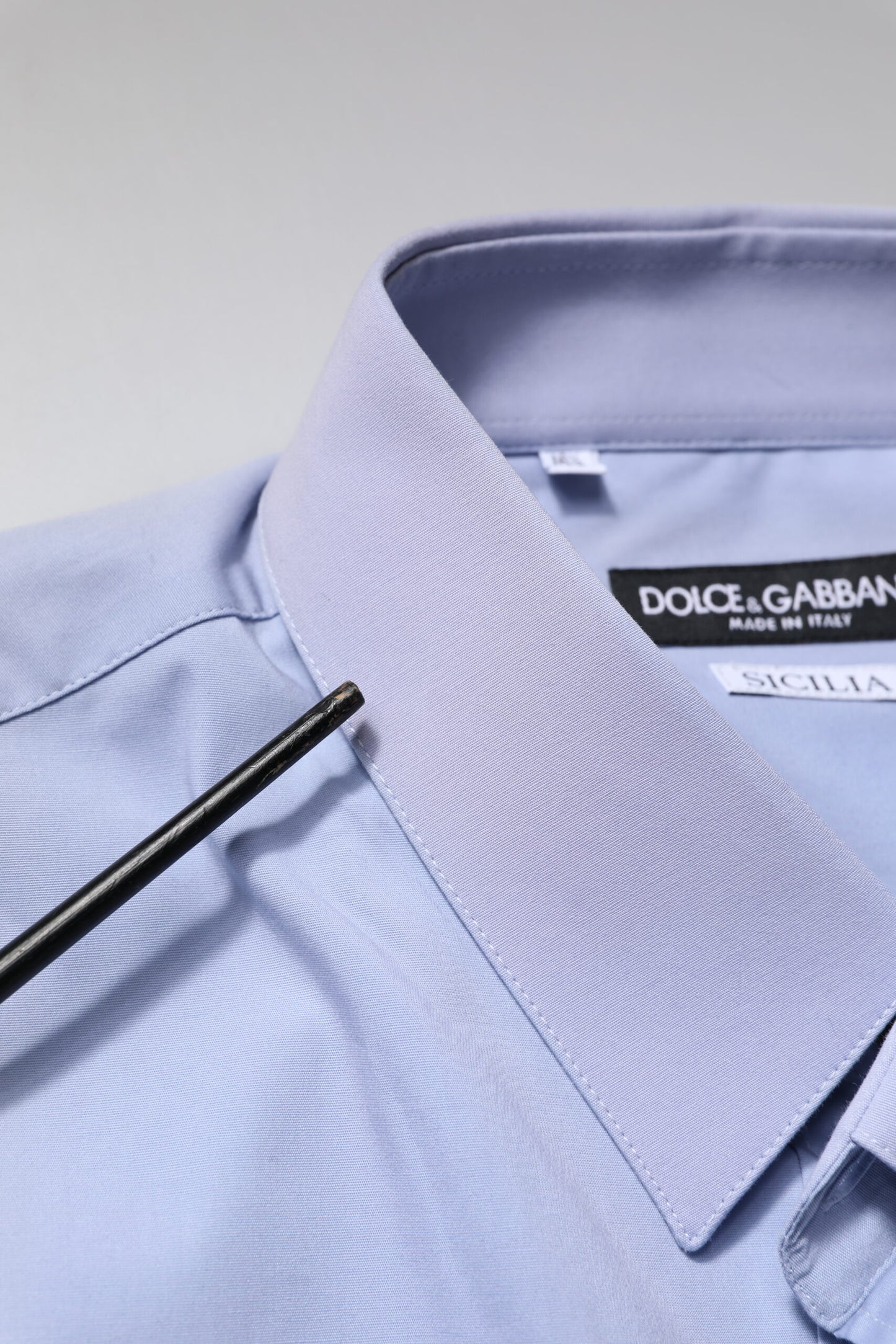 Dolce & Gabbana Hellblaues Baumwollhemd SICILIA Kleid Formelles Hemd