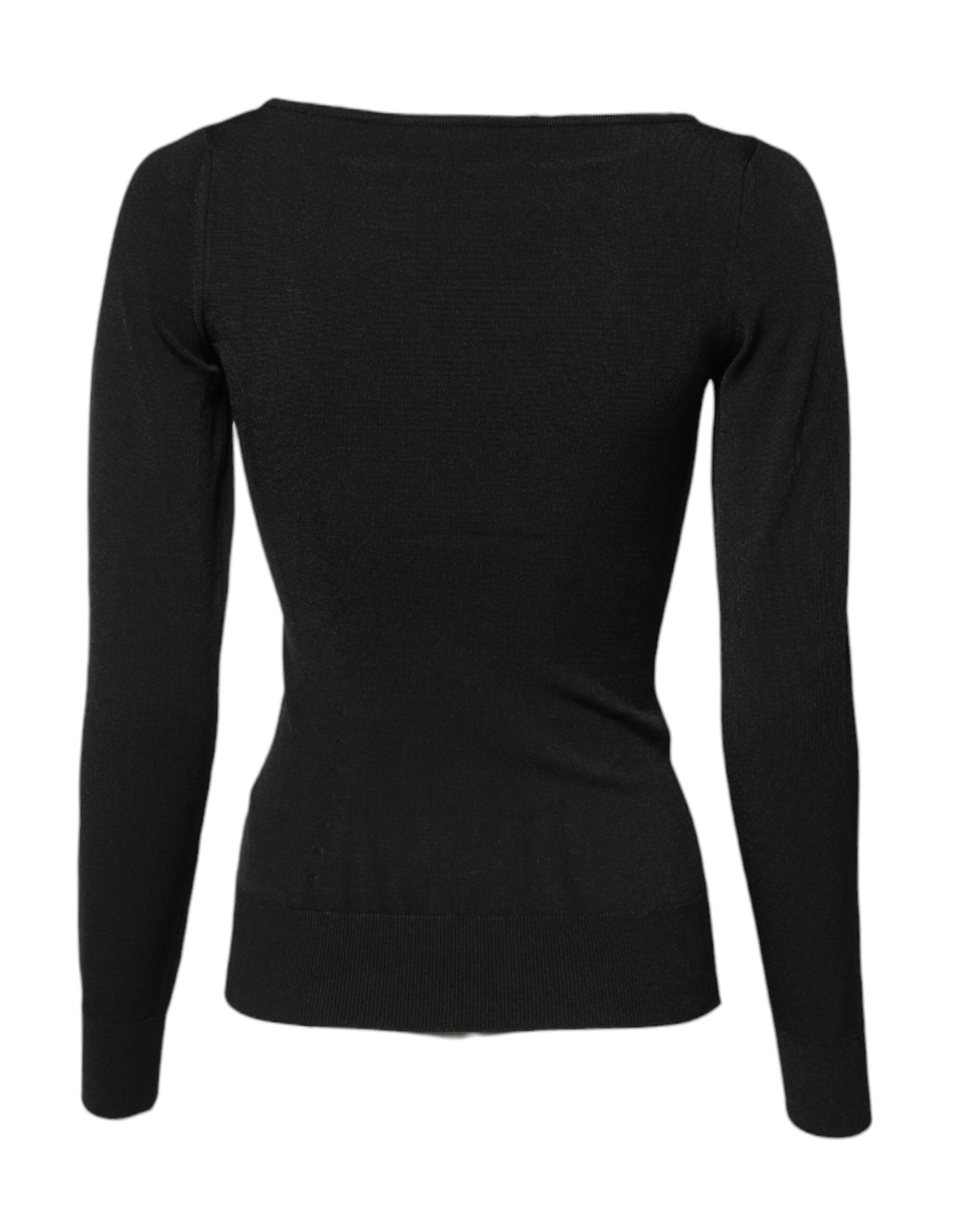 Dolce & Gabbana Schwarzer Viskose Pullover mit langen Ärmeln