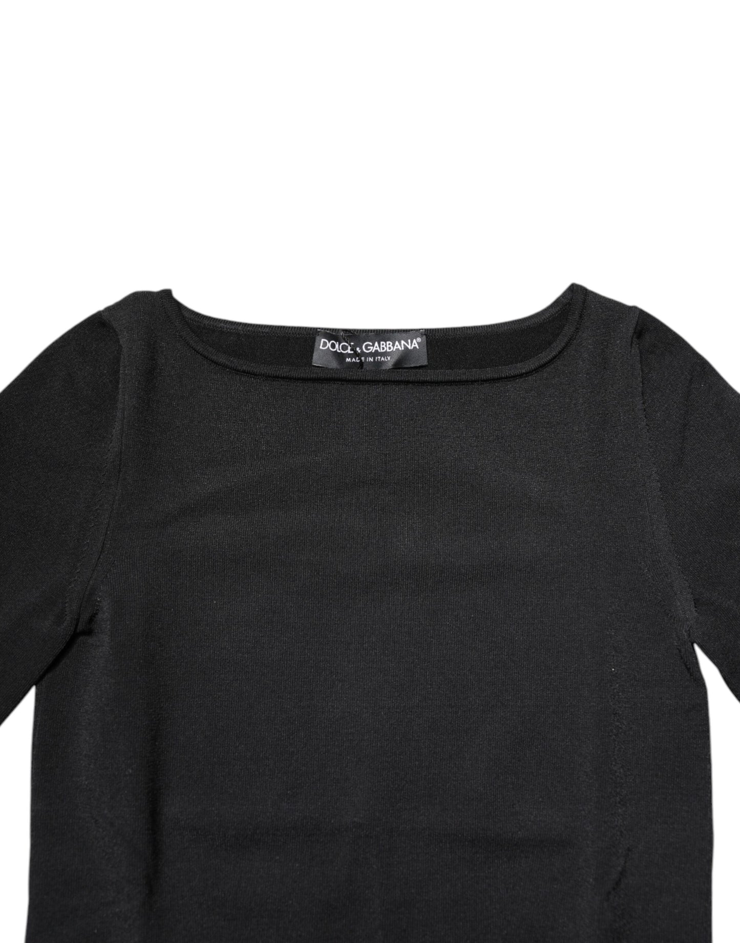 Dolce & Gabbana Schwarzer Viskose Pullover mit langen Ärmeln