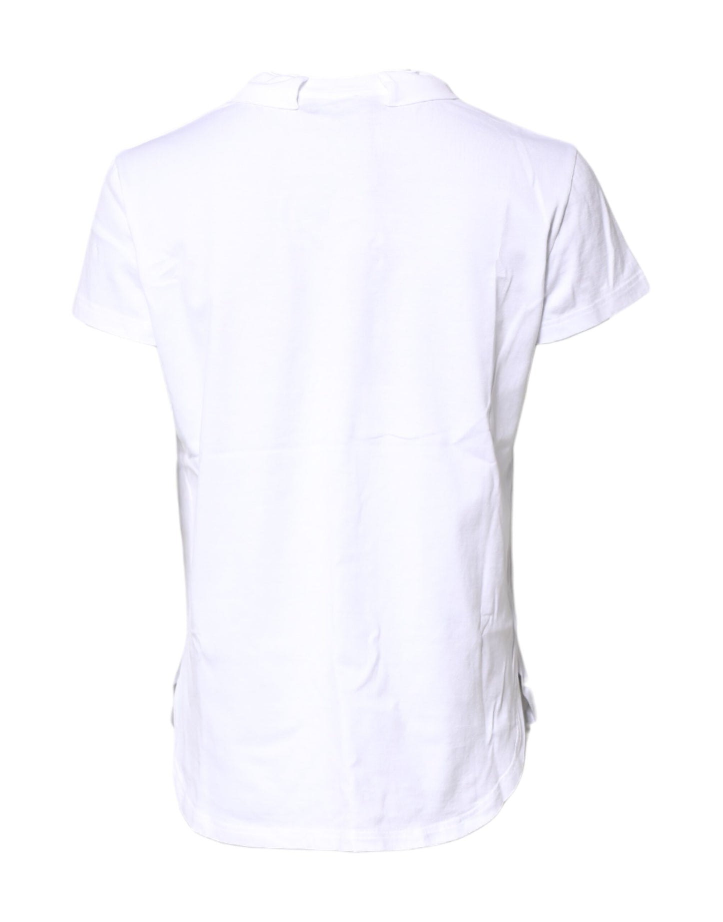 Dolce & Gabbana Weißes Logo-Crown-Baumwoll-T-Shirt mit Rundhalsausschnitt
