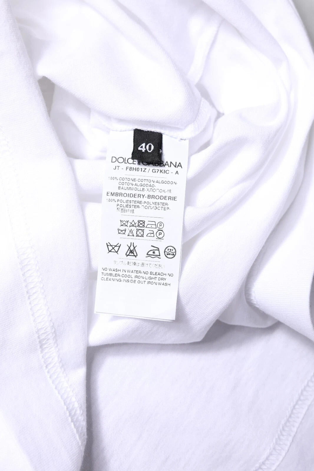 Dolce & Gabbana Weißes Baumwoll-T-Shirt mit Rundhalsausschnitt und #DGFamily Print