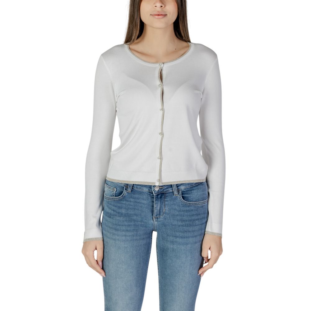 Liu Jo Weiße Viskose-Strickjacke