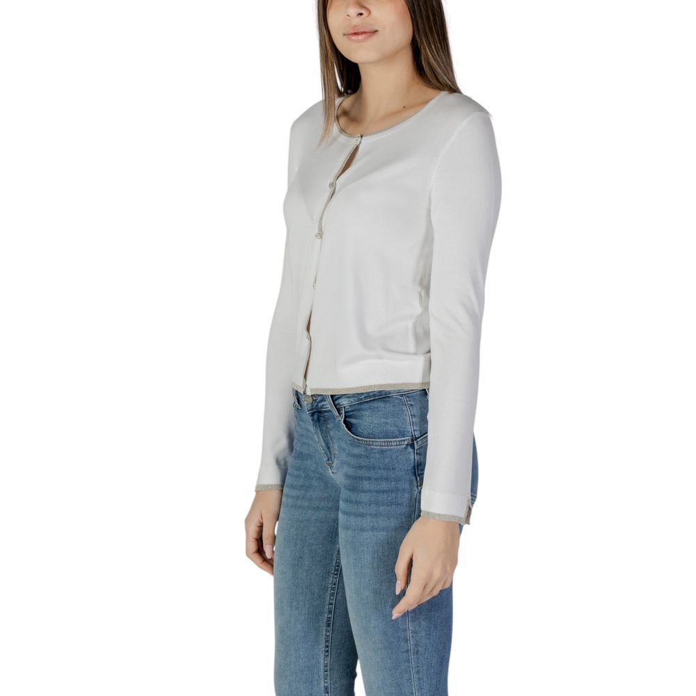 Liu Jo Weiße Viskose-Strickjacke