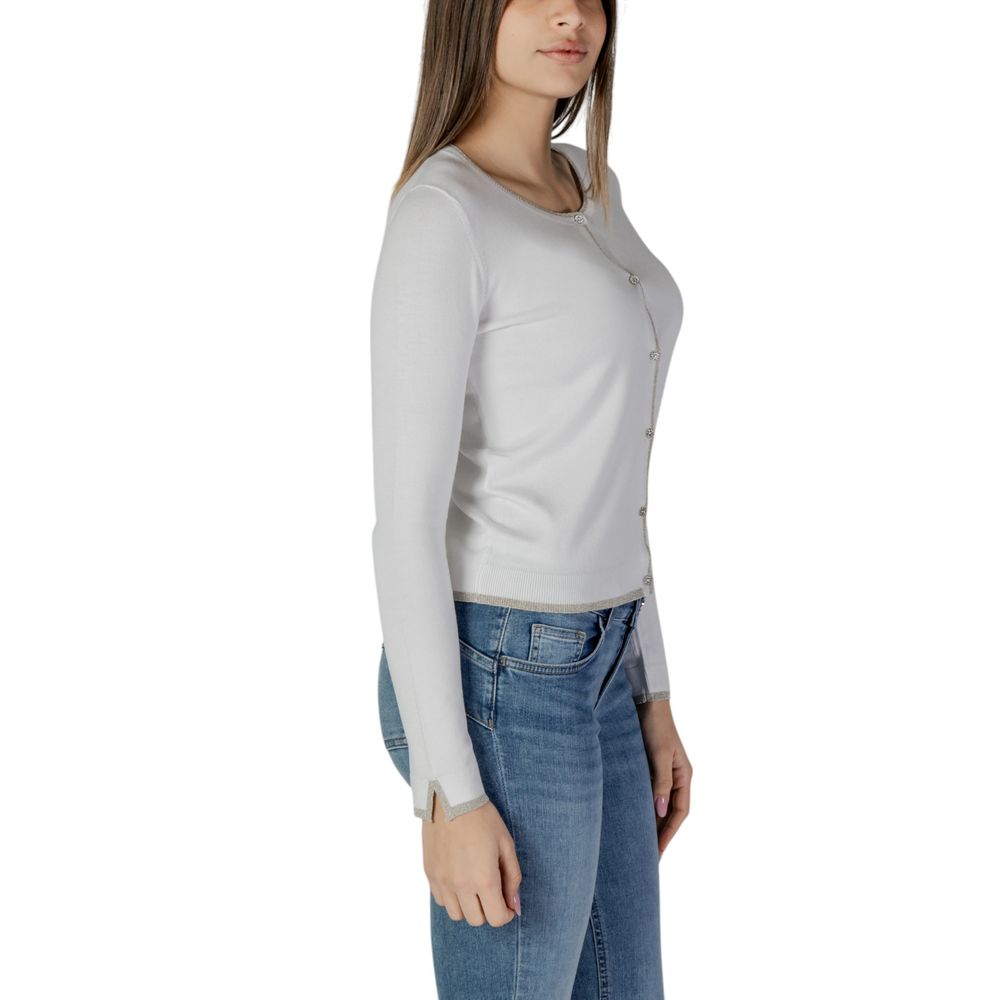 Liu Jo Weiße Viskose-Strickjacke