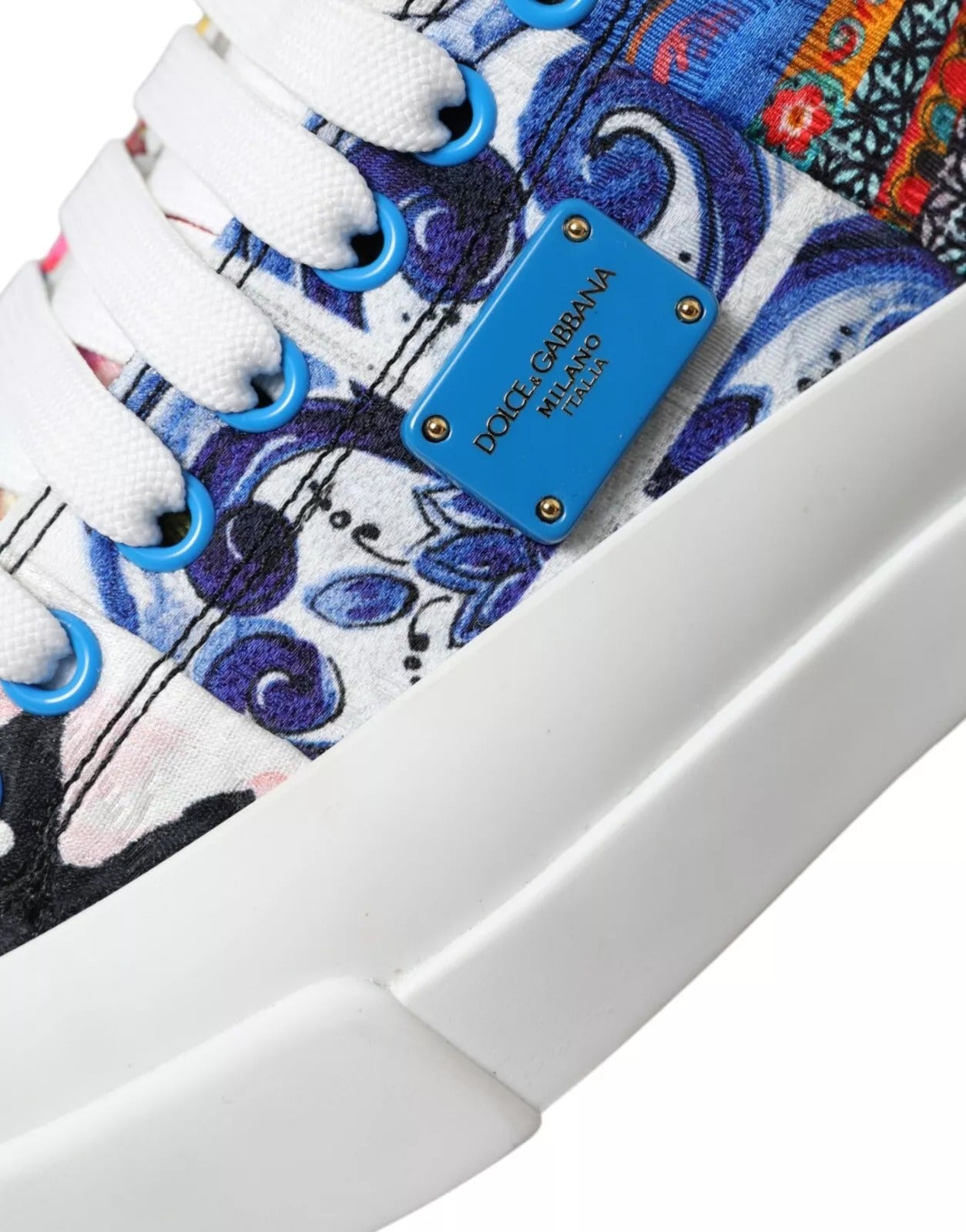 Dolce & Gabbana Multicolor Patchwork Low Top Sneakers Schuhe