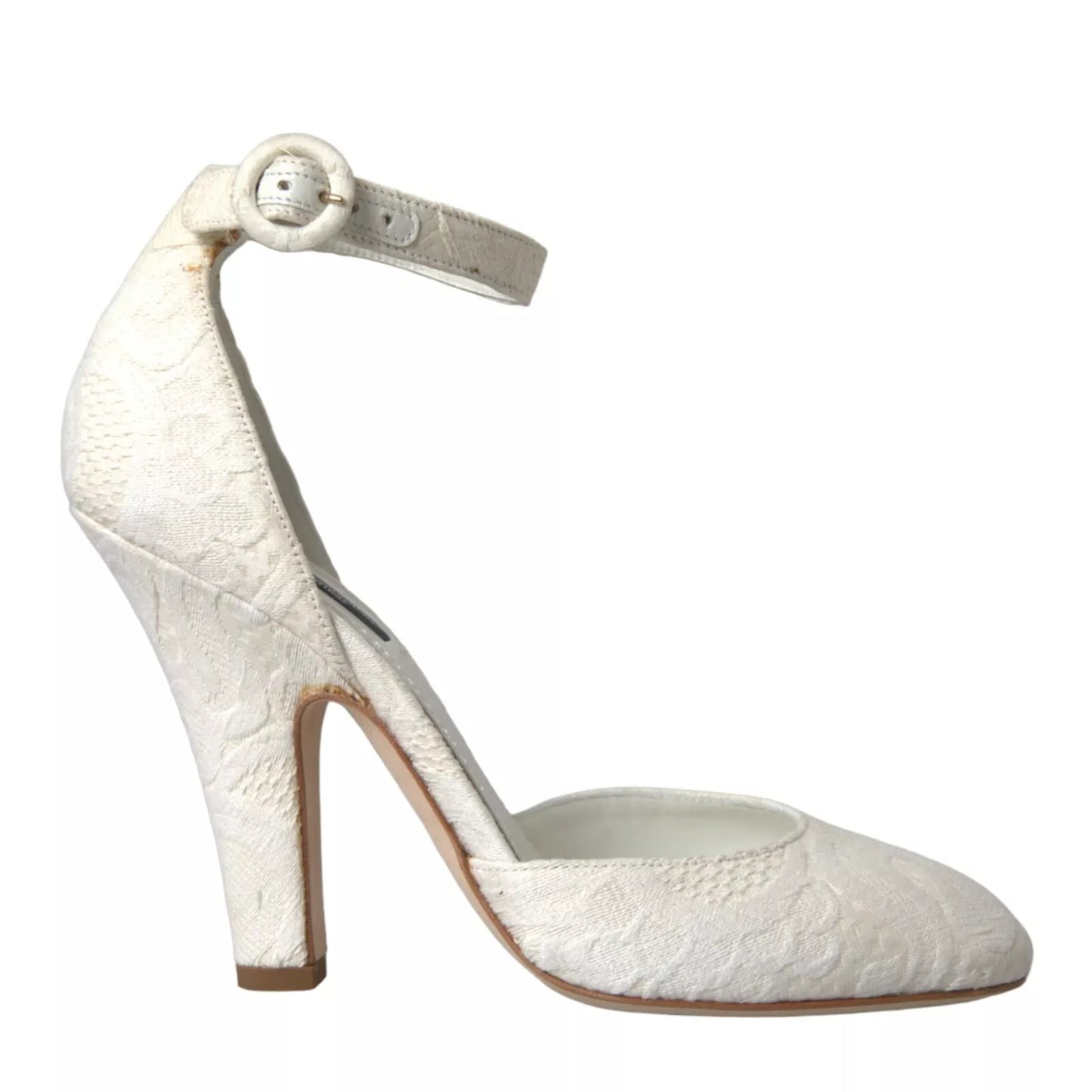 Dolce & Gabbana Weiß Floral Jacquard Mary Janes Heels Pumps Schuhe