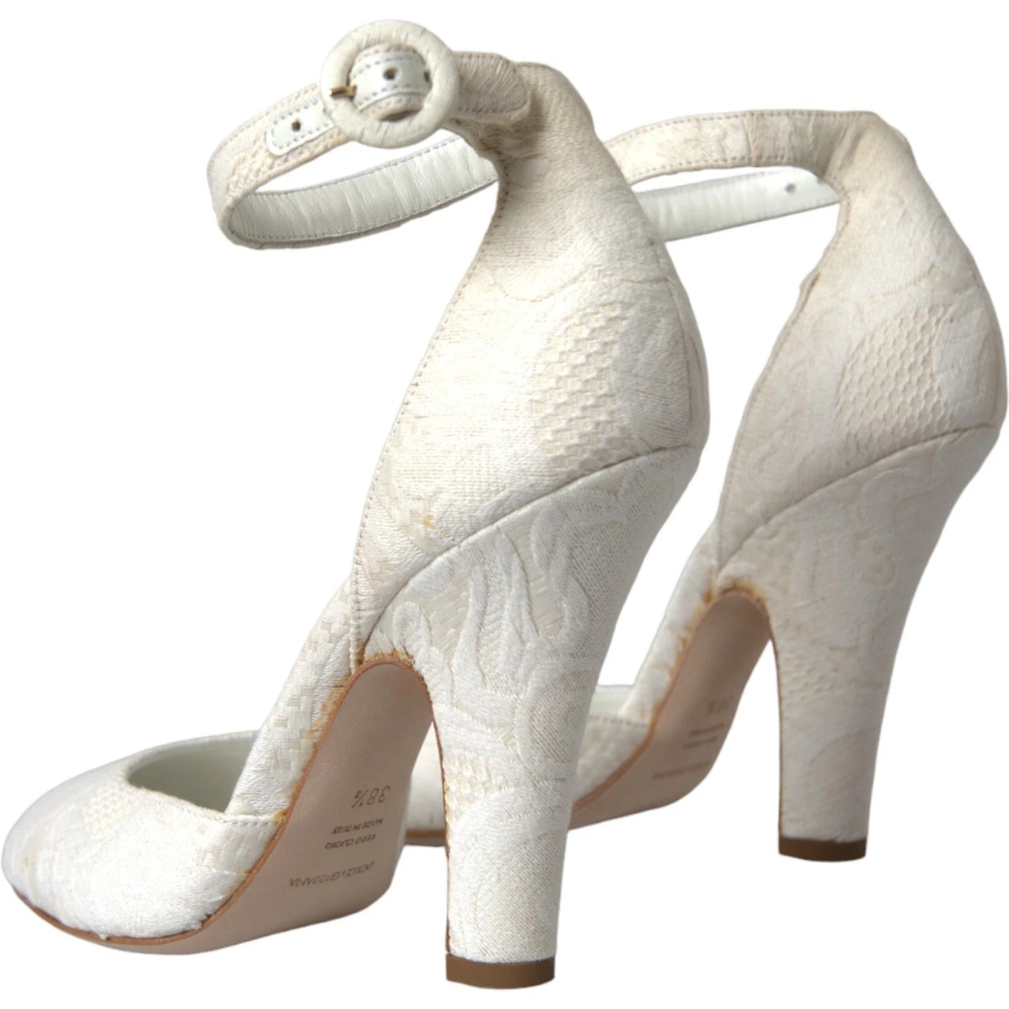 Dolce & Gabbana Weiß Floral Jacquard Mary Janes Heels Pumps Schuhe