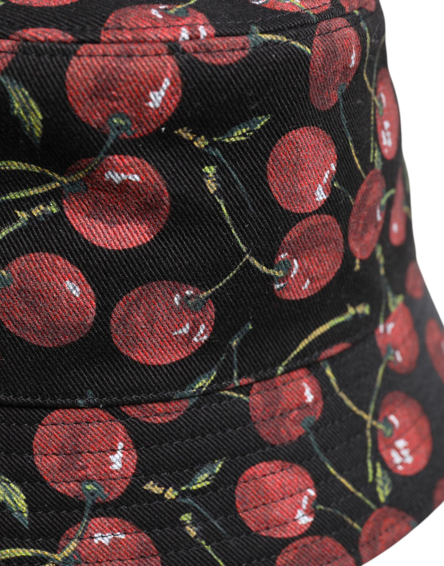 Dolce & Gabbana Schwarzer Eimerhut aus Baumwolle mit breiter Krempe