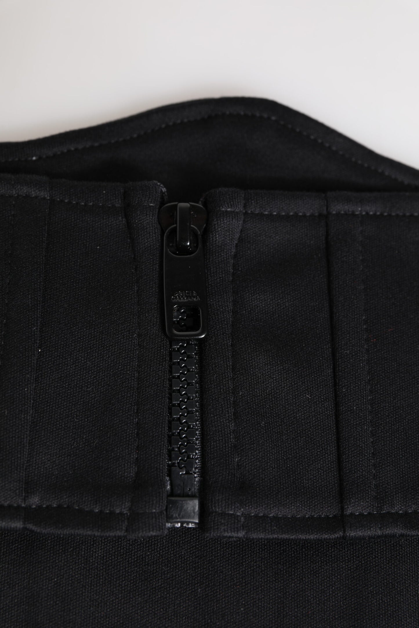 Dolce & Gabbana Schwarzer Baumwolltaille Smokinggürtel Kummerbund