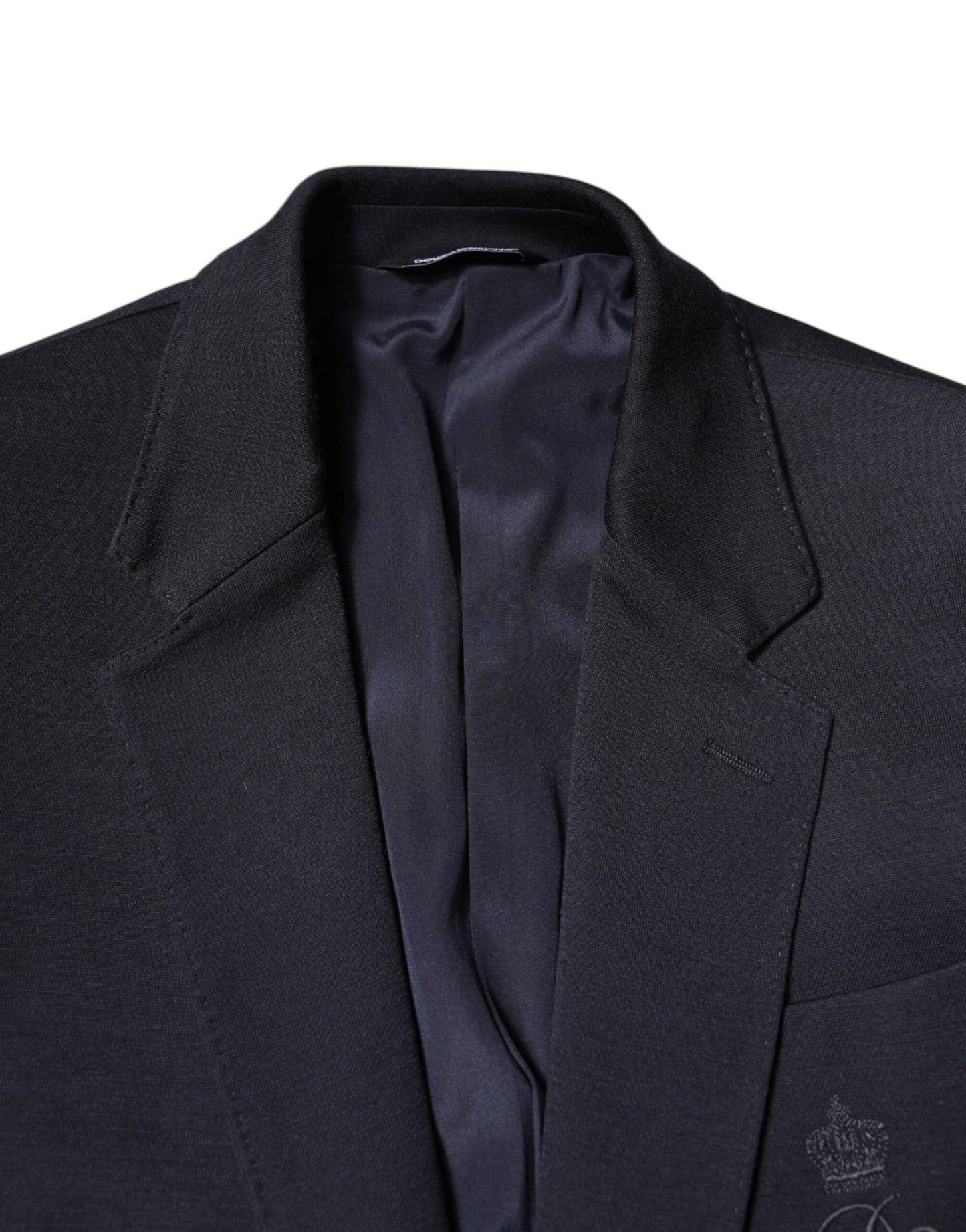 Dolce & Gabbana Schwarzer Wollmantel einreihig Anzug Blazer