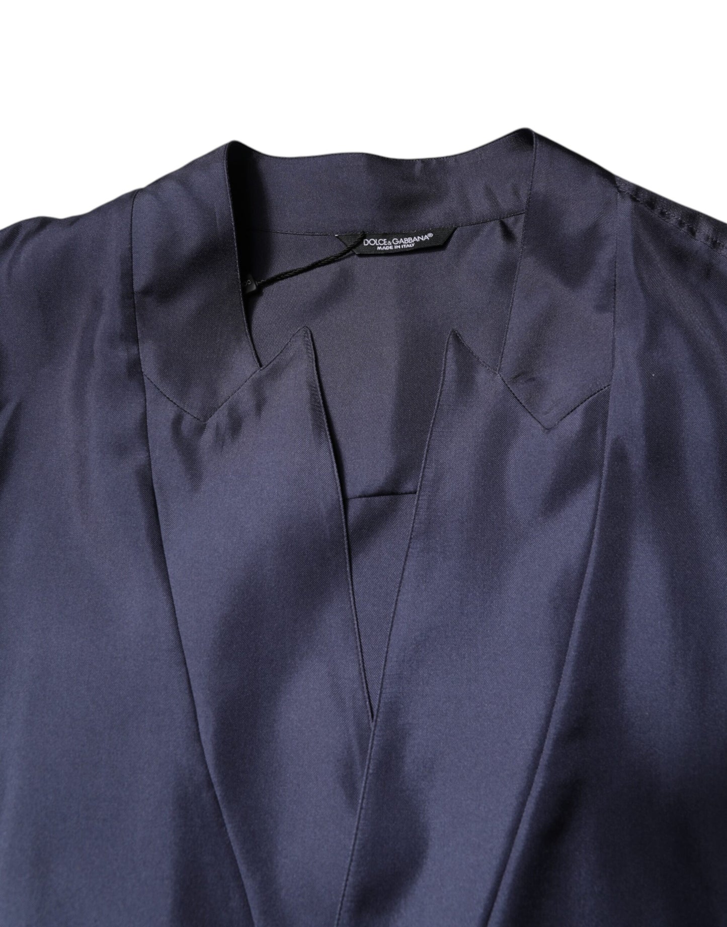Dolce & Gabbana Dunkelblaues Seidenhemd im Zweireiherlook