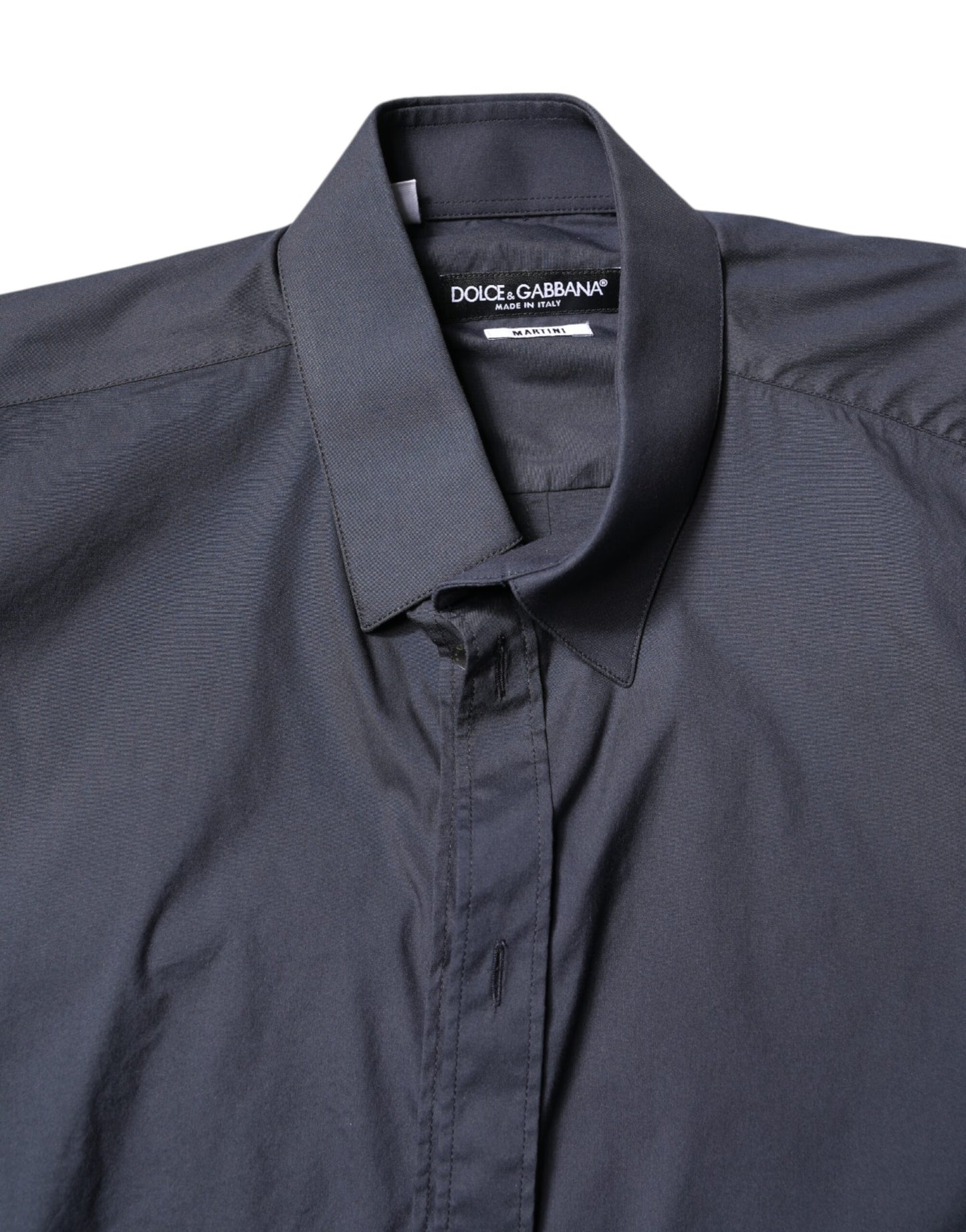 Dolce & Gabbana Dunkelblaues MARTINI Formales Hemd aus Baumwolle