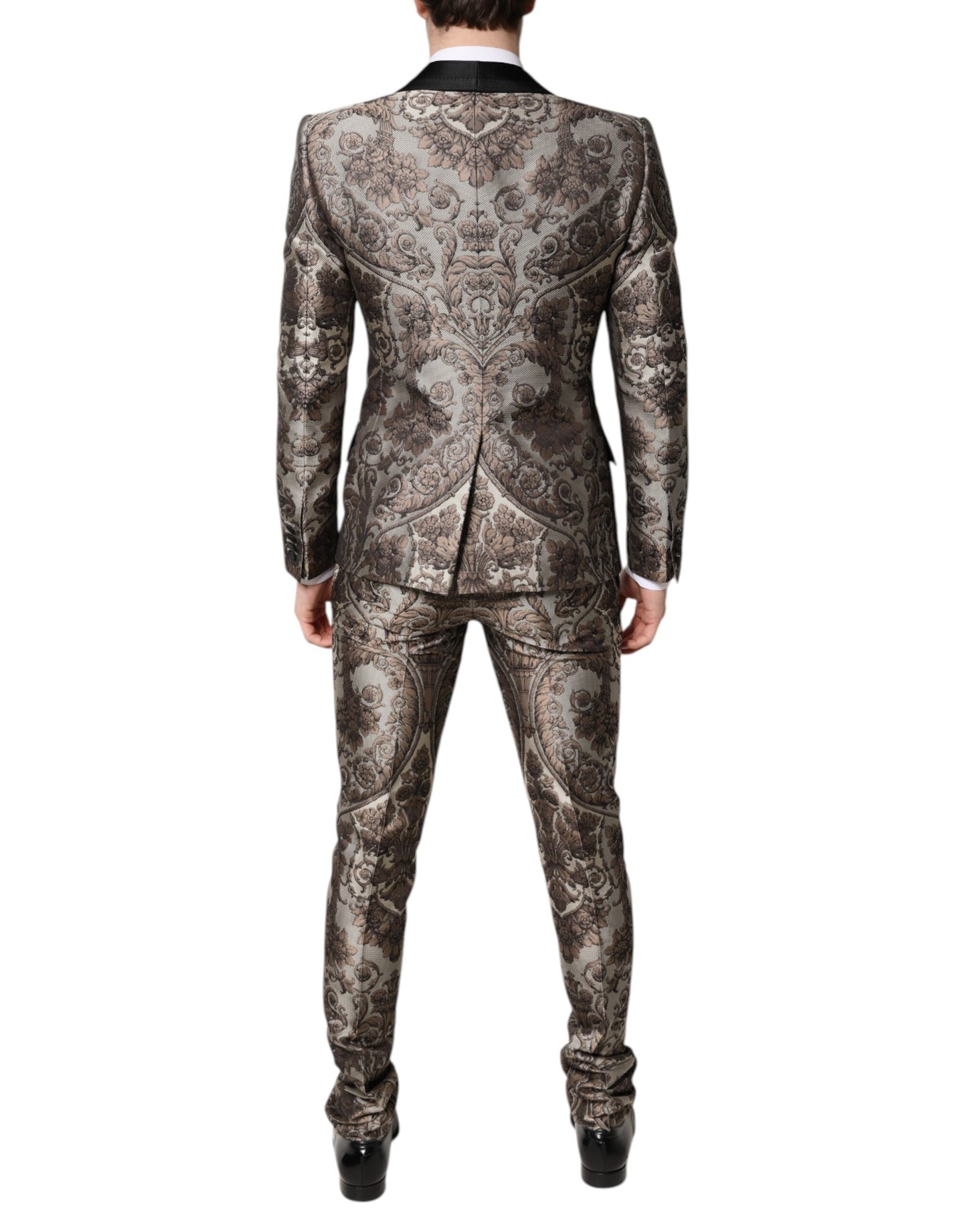 Dolce & Gabbana Multicolor Jacquard einreihiger 3 teiliger Anzug