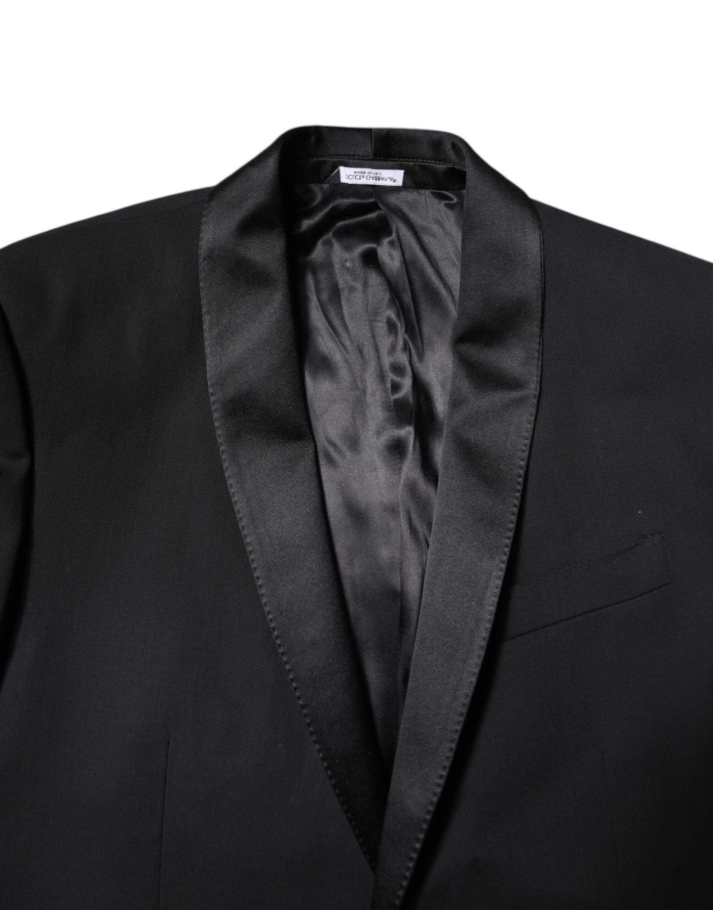 Dolce & Gabbana Schwarzer einreihiger 2-teiliger Anzug aus Wolle