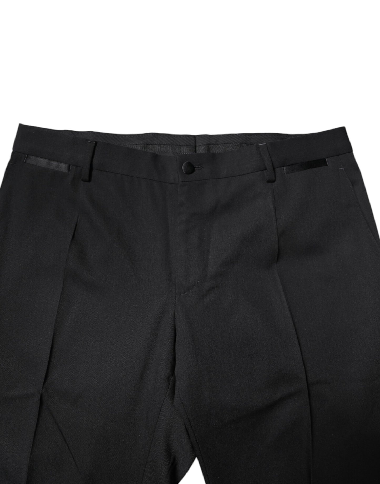 Dolce & Gabbana Schwarzer einreihiger 2-teiliger Anzug aus Wolle