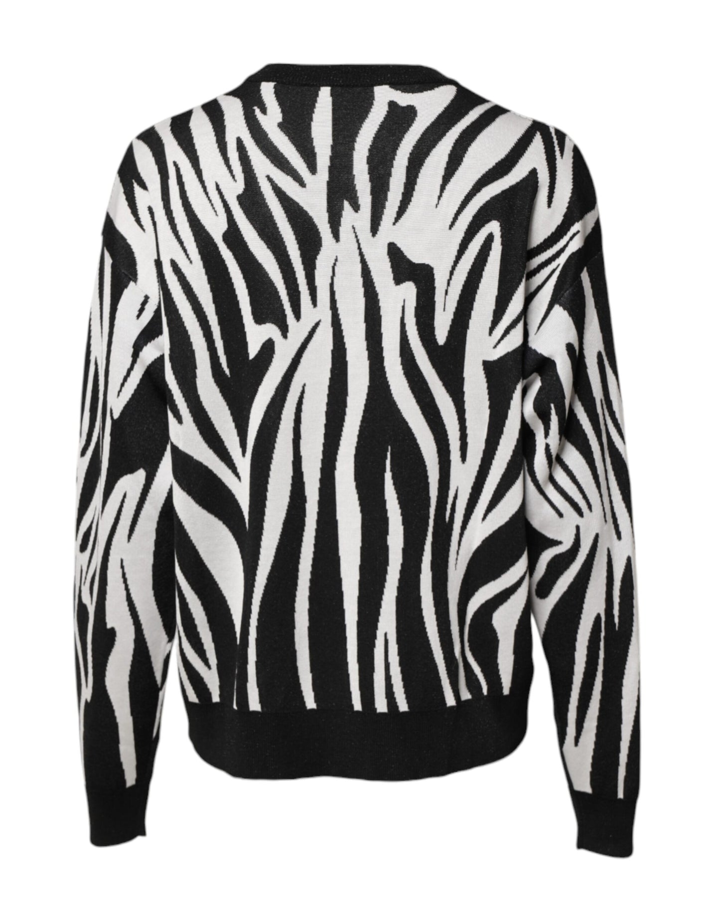 Dolce & Gabbana Schwarzer weißer Druck Frauen Pullover Sweater