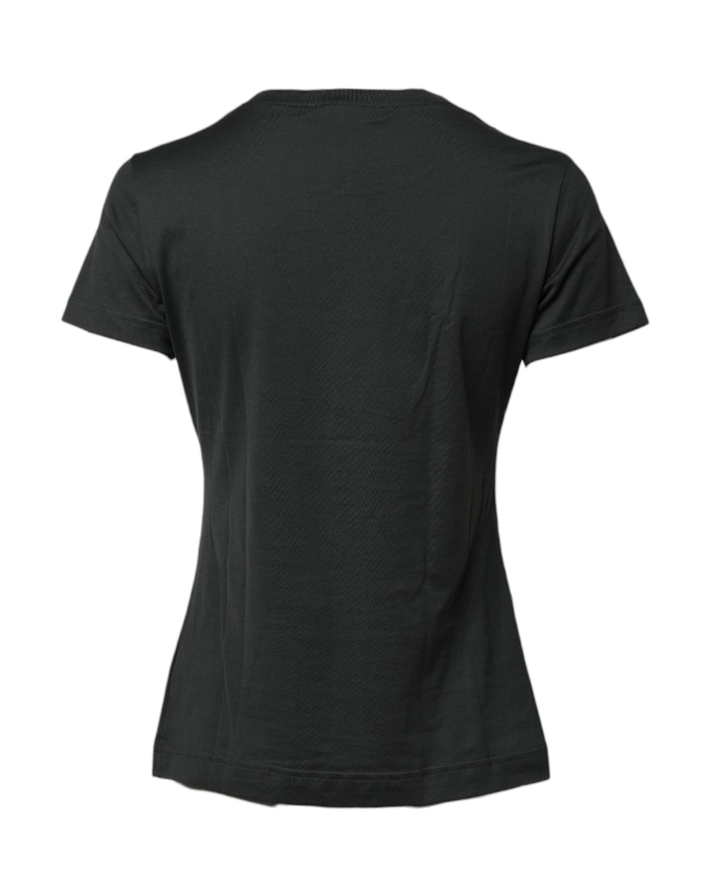 Dolce & Gabbana Schwarzes Baumwoll-T-Shirt mit Rundhalsausschnitt und kurzen Ärmeln