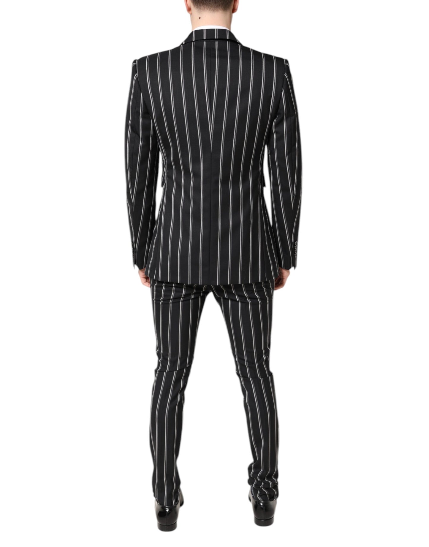 Dolce & Gabbana Schwarz gestreifter SICILIA Formal 2 Piece Anzug