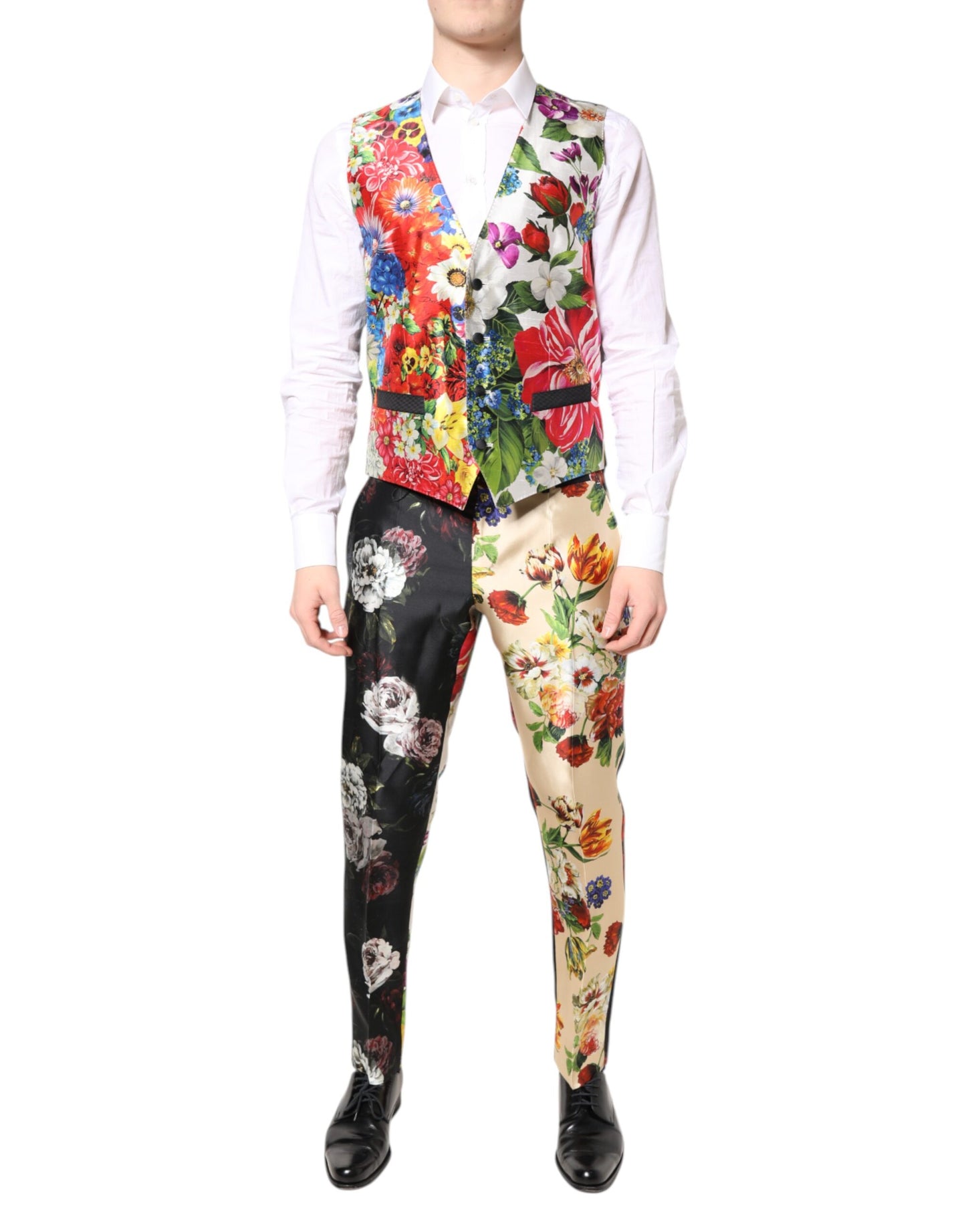 Dolce & Gabbana Multicolor Floral SICILIA Seide 3 Stück Anzug
