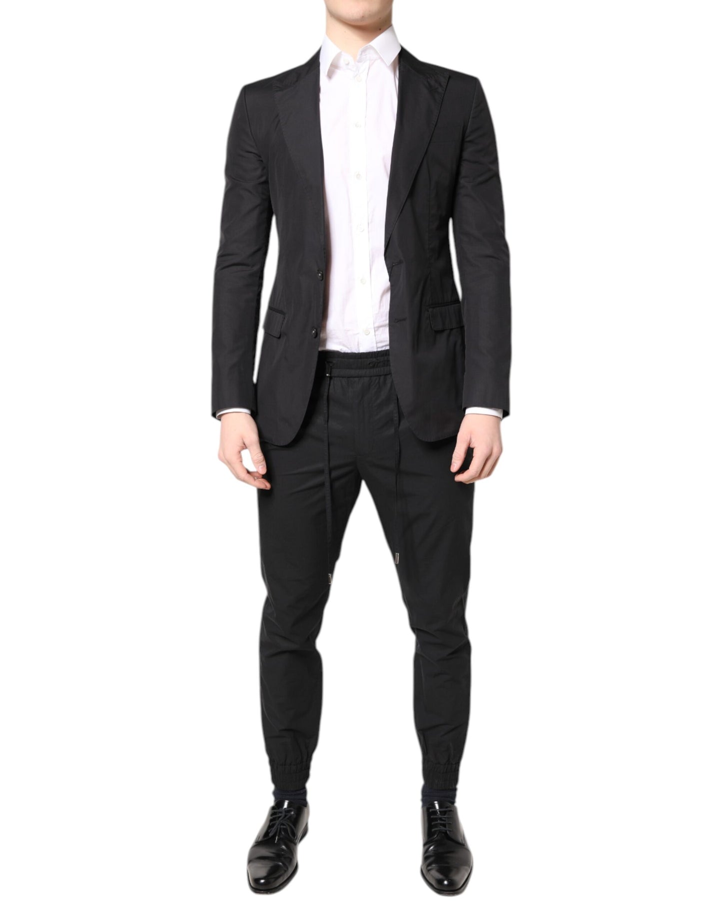 Dolce & Gabbana Schwarzer Cotton TAORMINA Formal 2 Piece Anzug