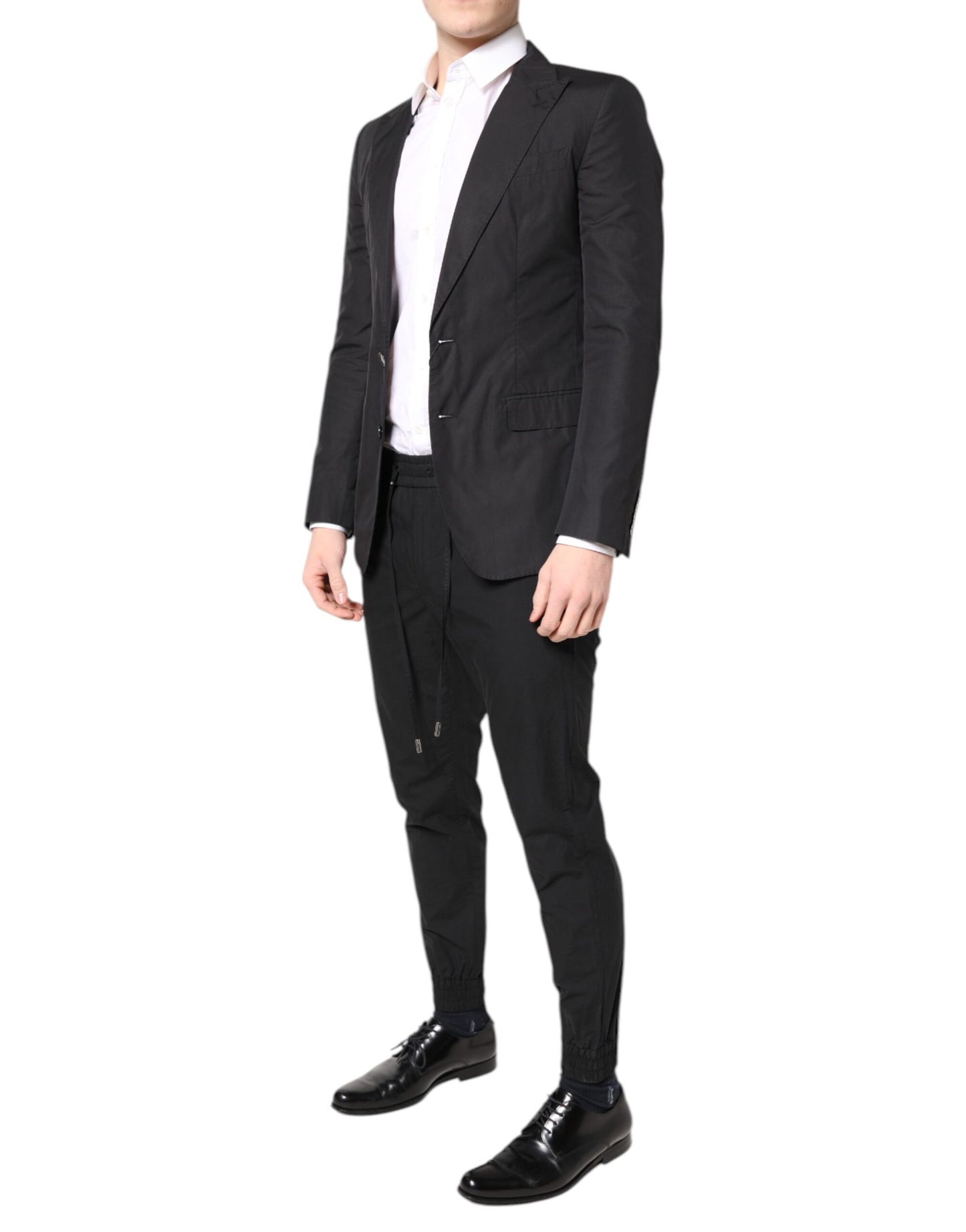 Dolce & Gabbana Schwarzer Cotton TAORMINA Formal 2 Piece Anzug