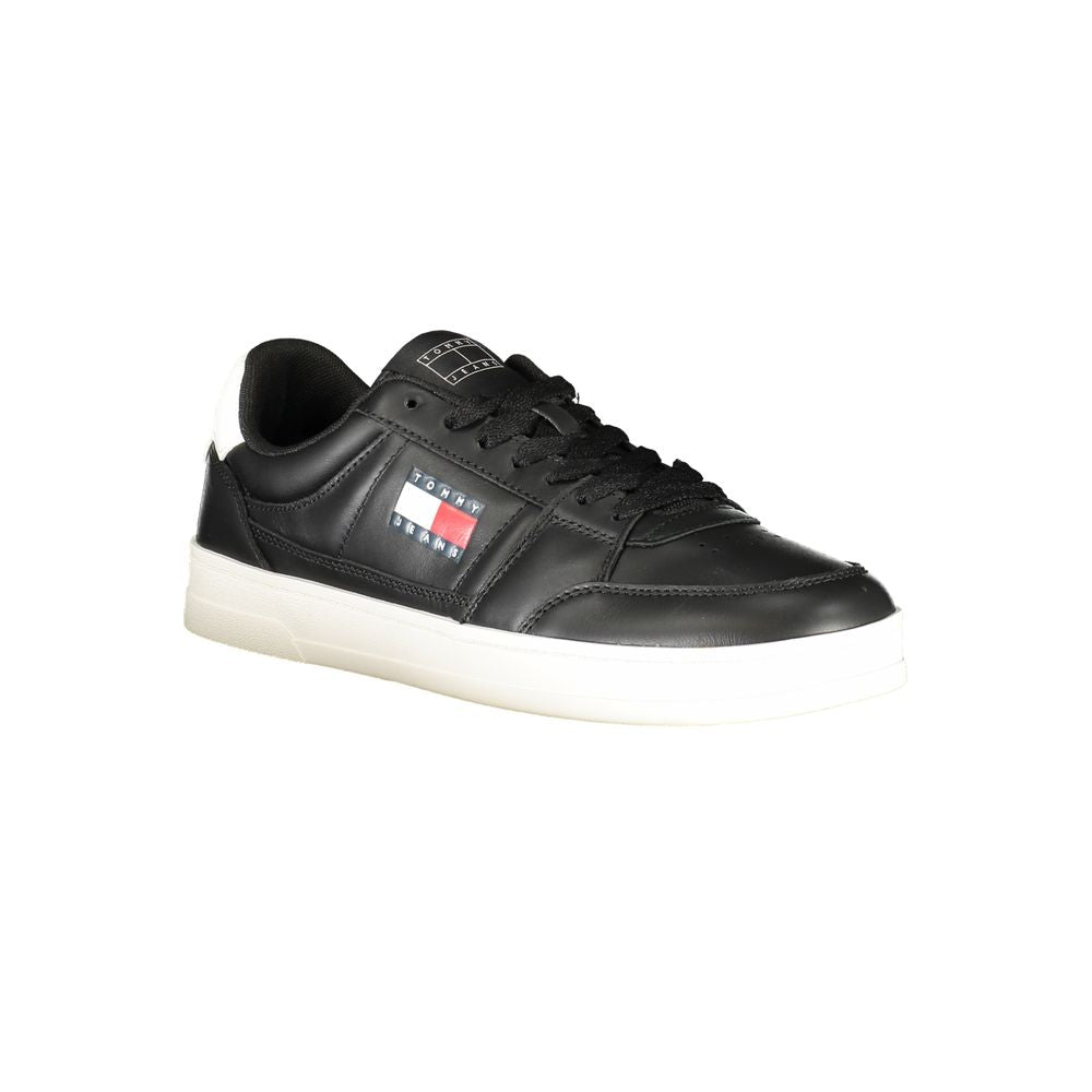 Tommy Hilfiger Schwarzes Leder Herren Sneaker