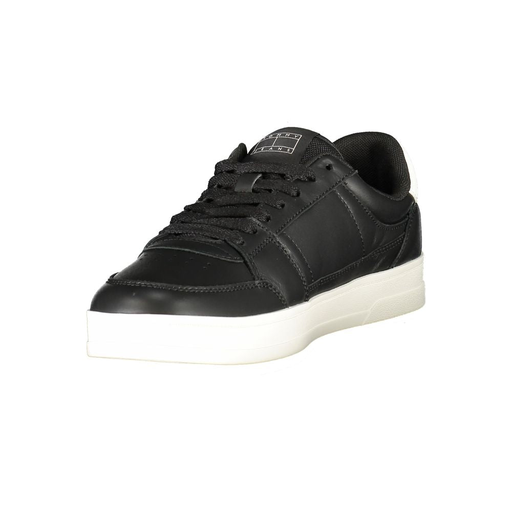 Tommy Hilfiger Schwarzes Leder Herren Sneaker