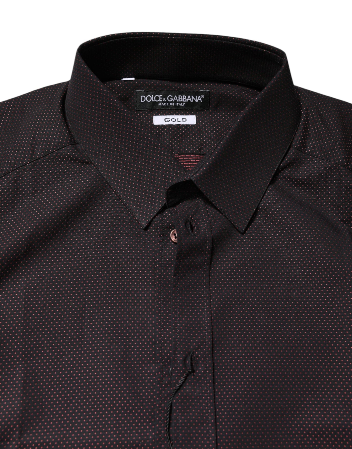Dolce & Gabbana Kastanienbraunes Jacquard-Baumwollhemd GOLD für Herren