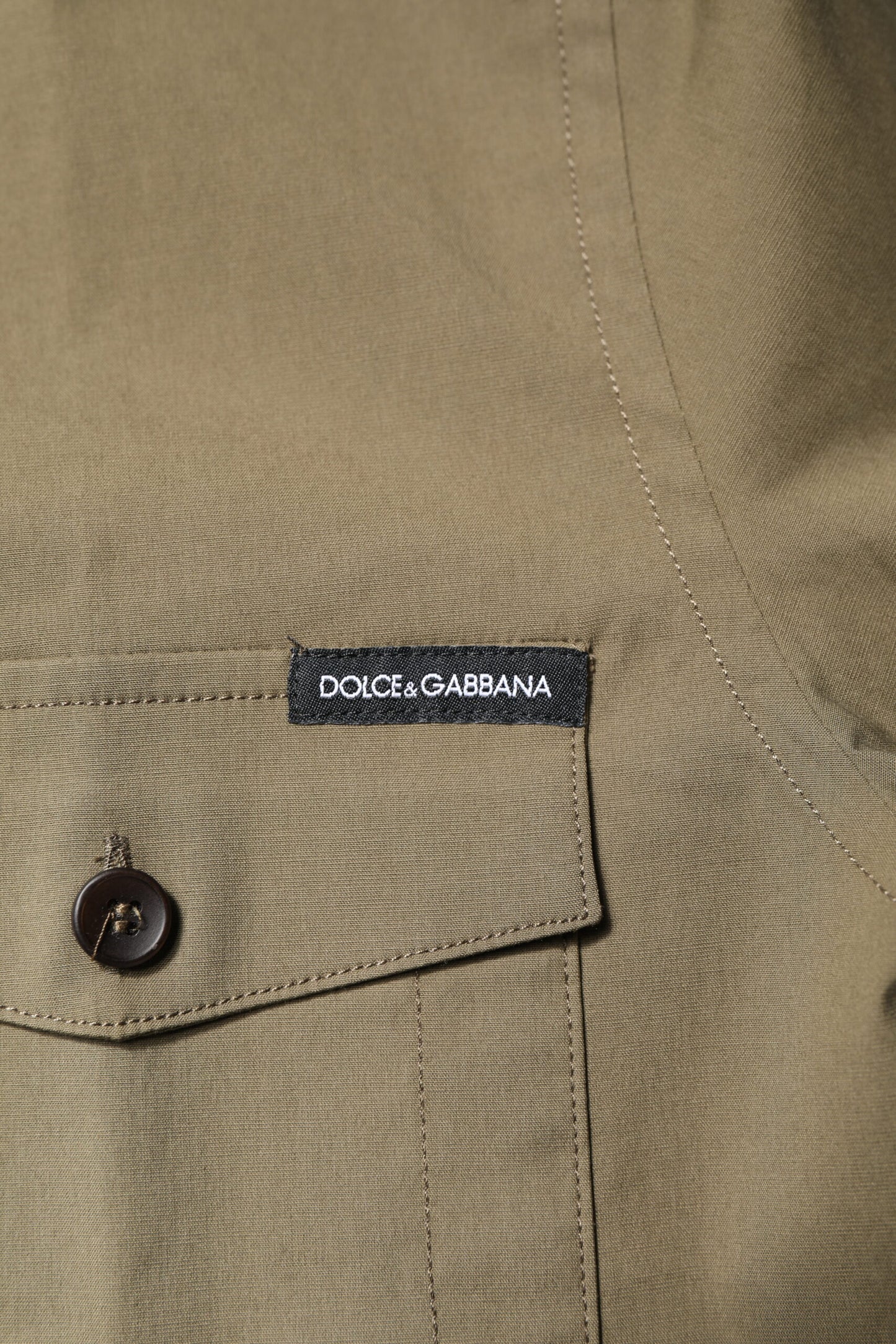 Dolce & Gabbana Braunes Baumwoll-Stretch-Langarmhemd