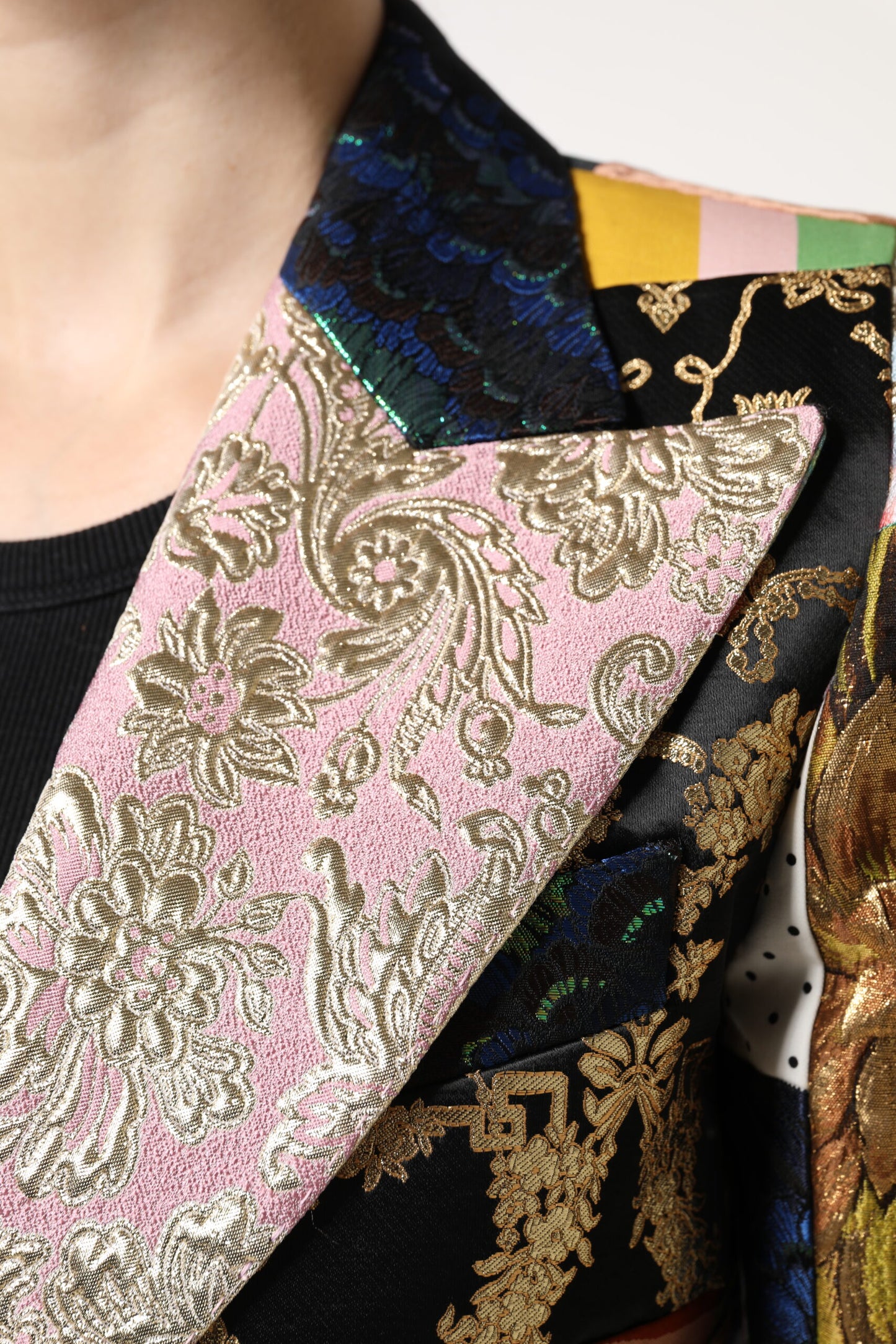 Dolce & Gabbana Multicolor Floral Patchwork Jacquard Jacke