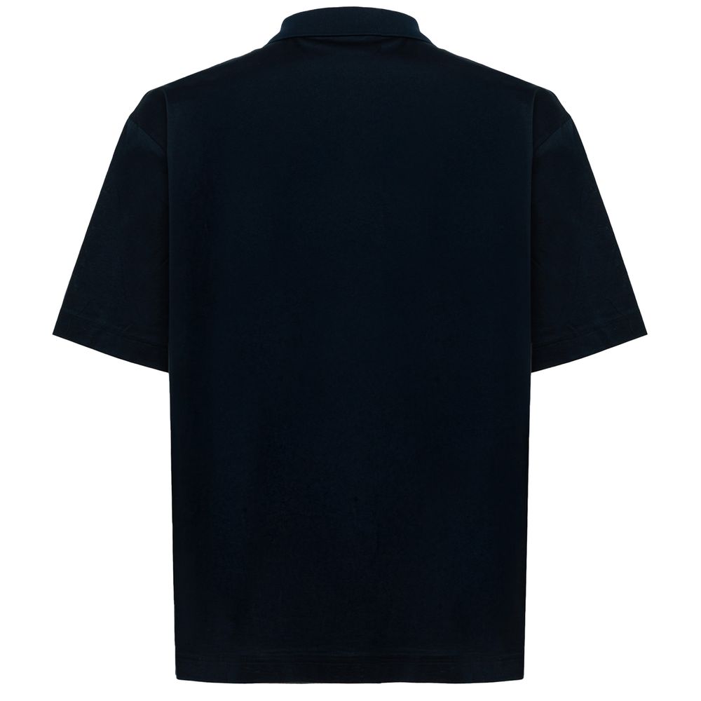 Alpha Studio Blaues Baumwoll-Poloshirt