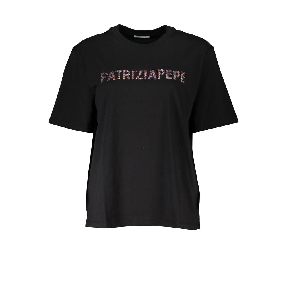 Patrizia Pepe Schickes strassbesetztes T-Shirt mit Rundhalsausschnitt